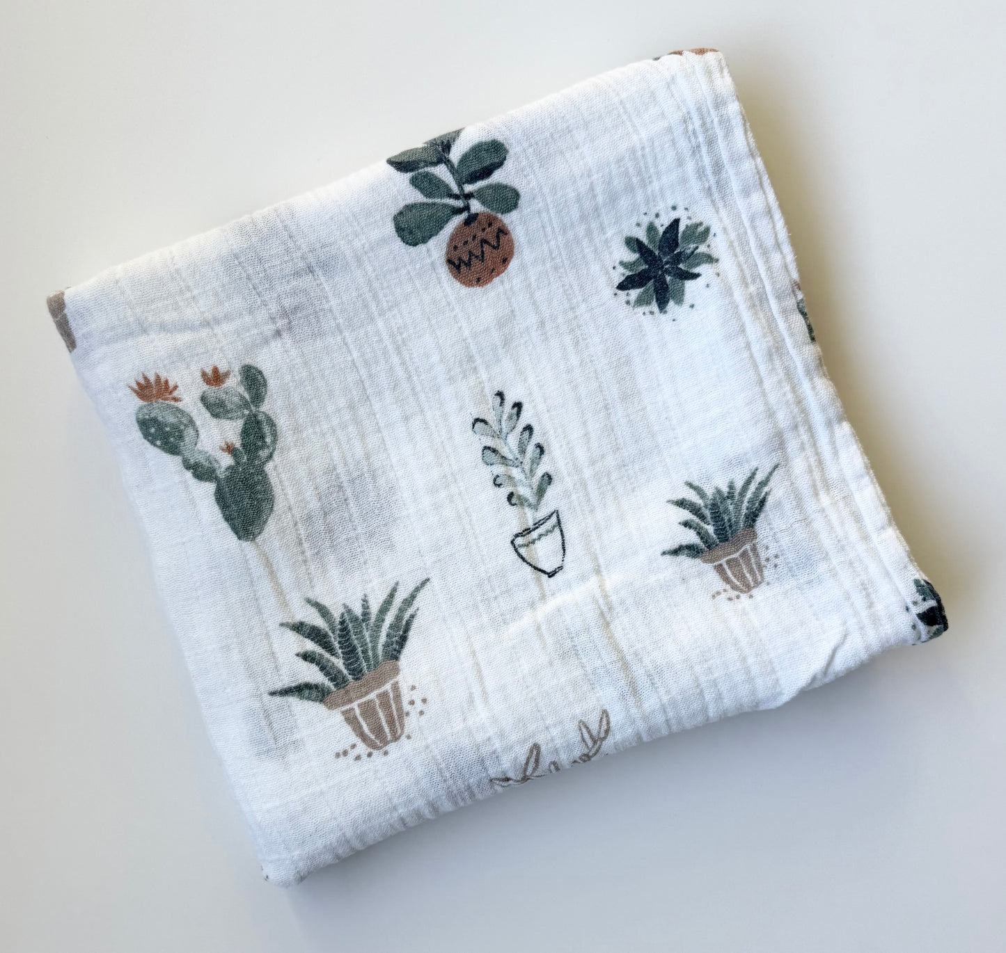 Little Unicorn Succulent Plants Muslin Swaddle Blanket