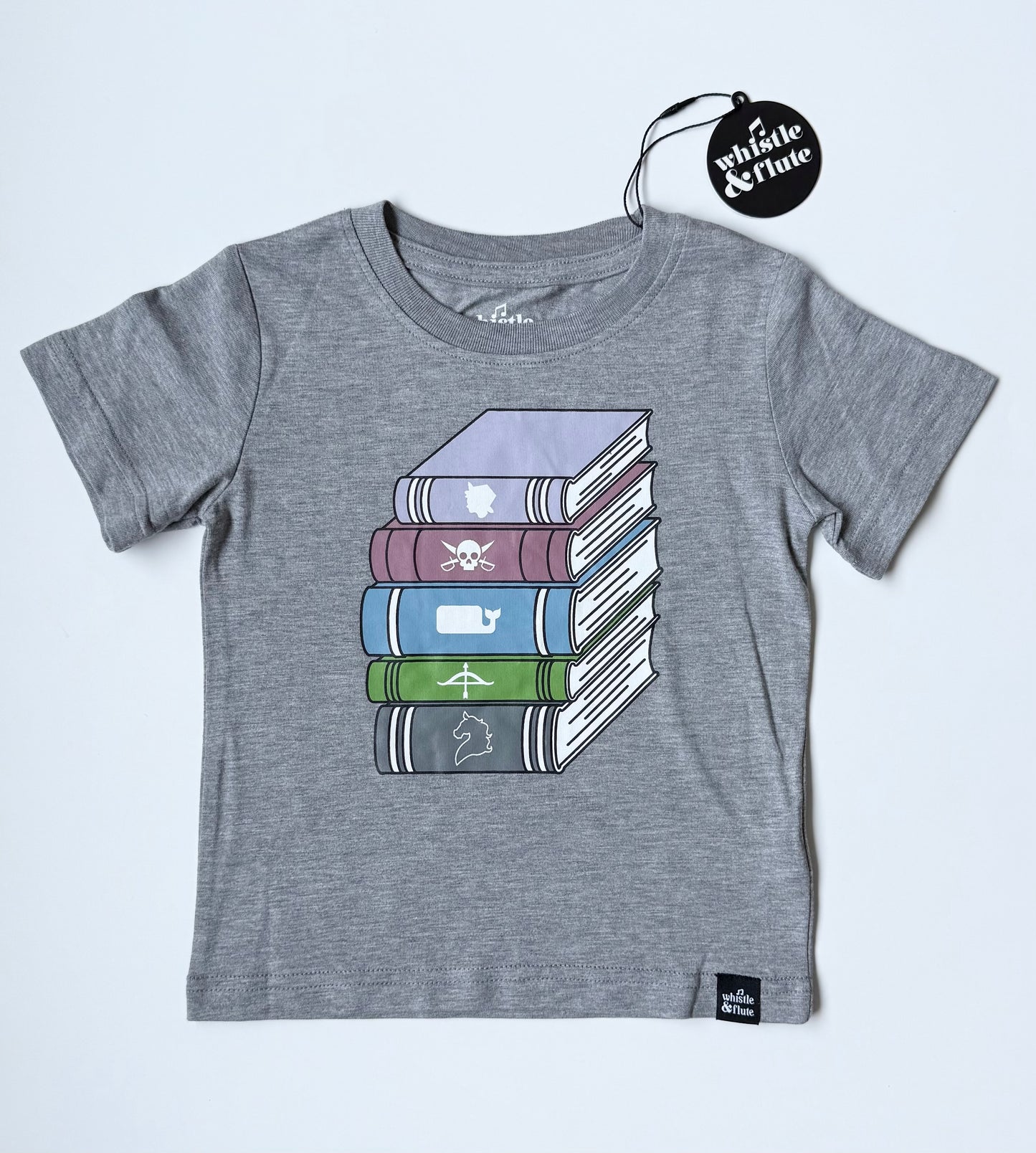 Whistle & Flute Grey Books T-Shirt (1-2 Years)