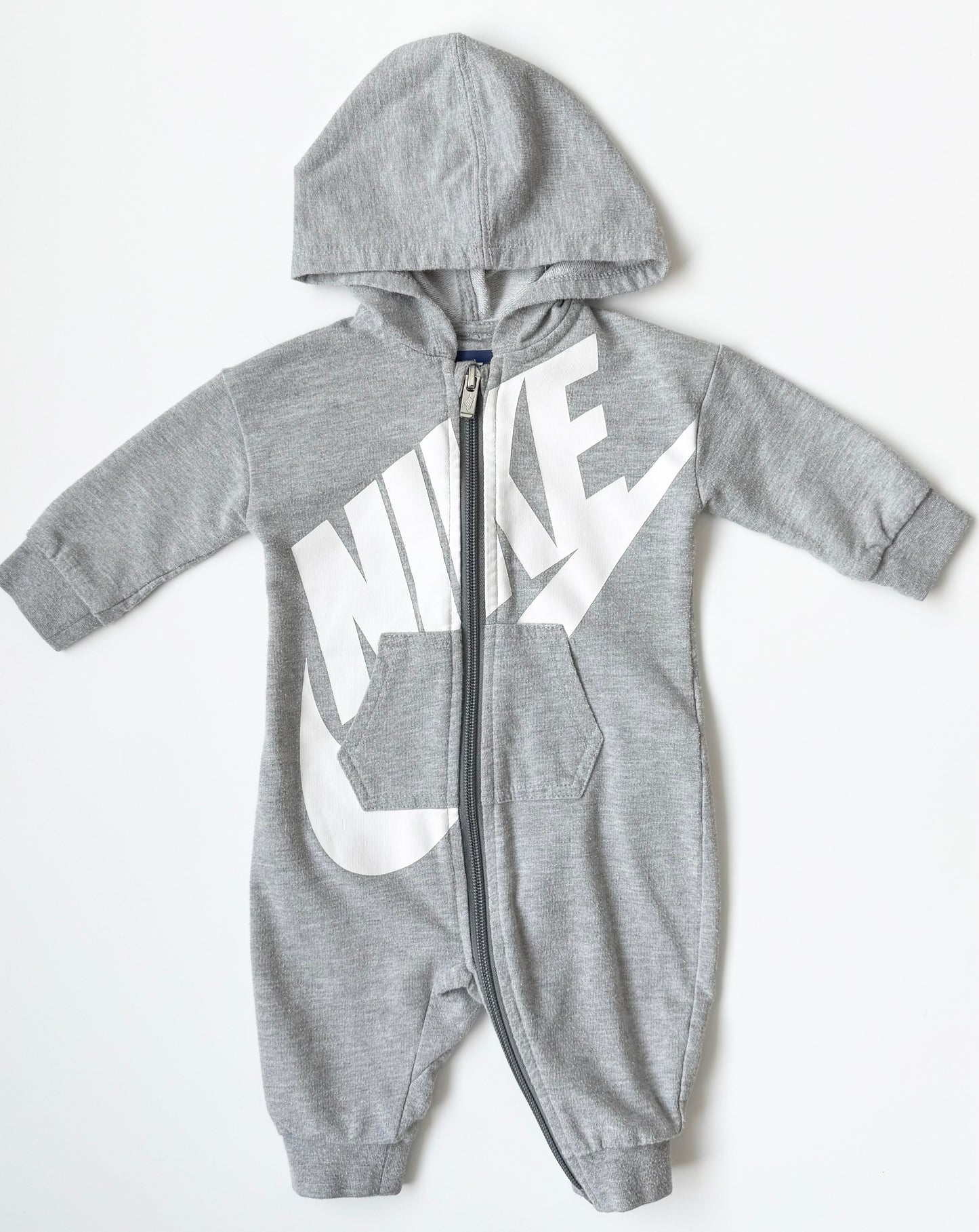 Nike Grey Zipper All Day Play Coverall (3-6 Months)
