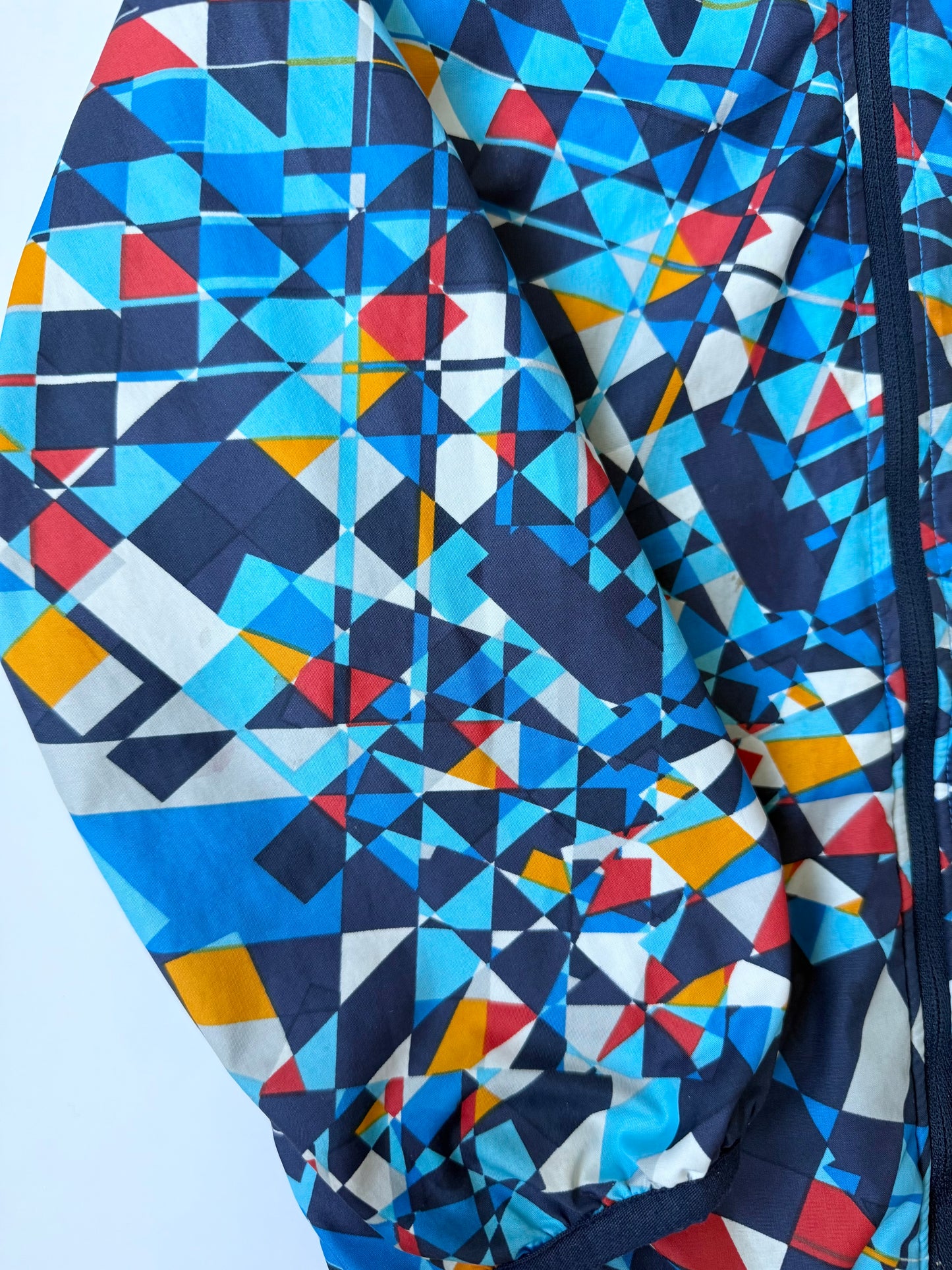 Columbia Mini Pixel Grabber II Fleece Lined Wind Jacket in Blue Geometric (3T)