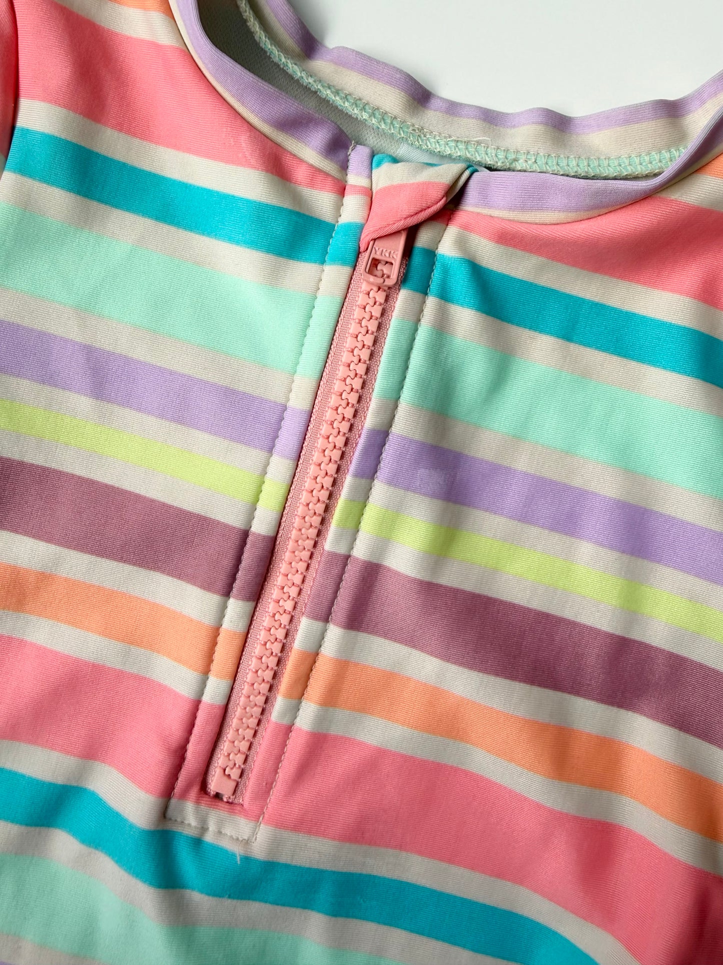 Cat & Jack Multicolour Striped Long Sleeve One Piece Swimsuit (3T)