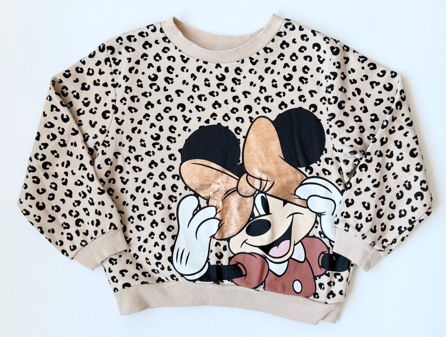 H&M x Disney Cheetah Minnie Shimmer Bow Sweater (4-6 Years)