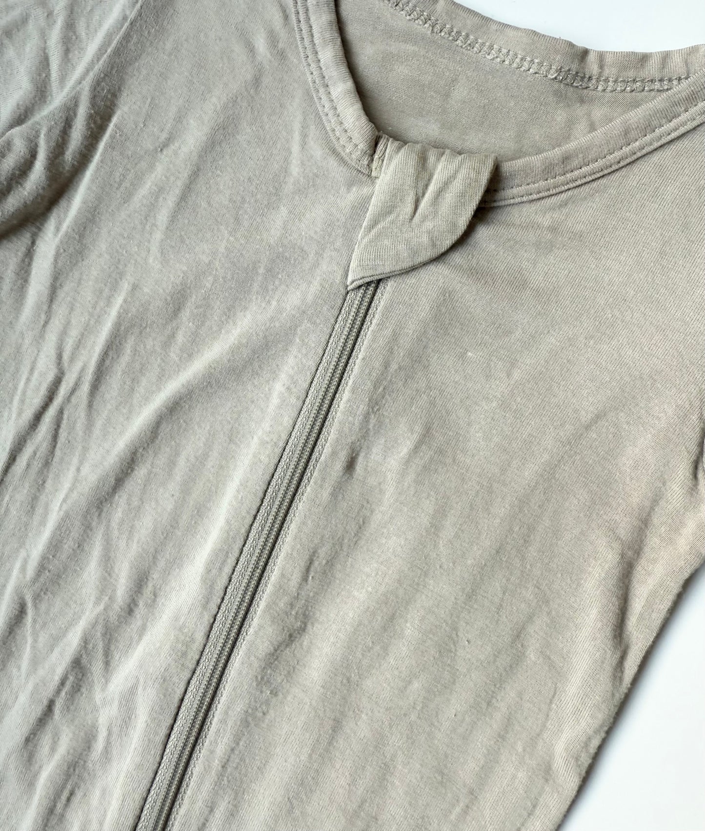 Kyte Khaki Zipper Footie Sleeper (6-12 Months)