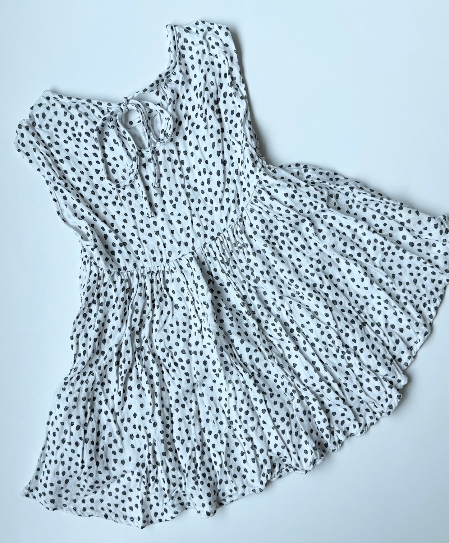 Alice + Ames White & Black Polkadot Sleeveless Dress (2T)