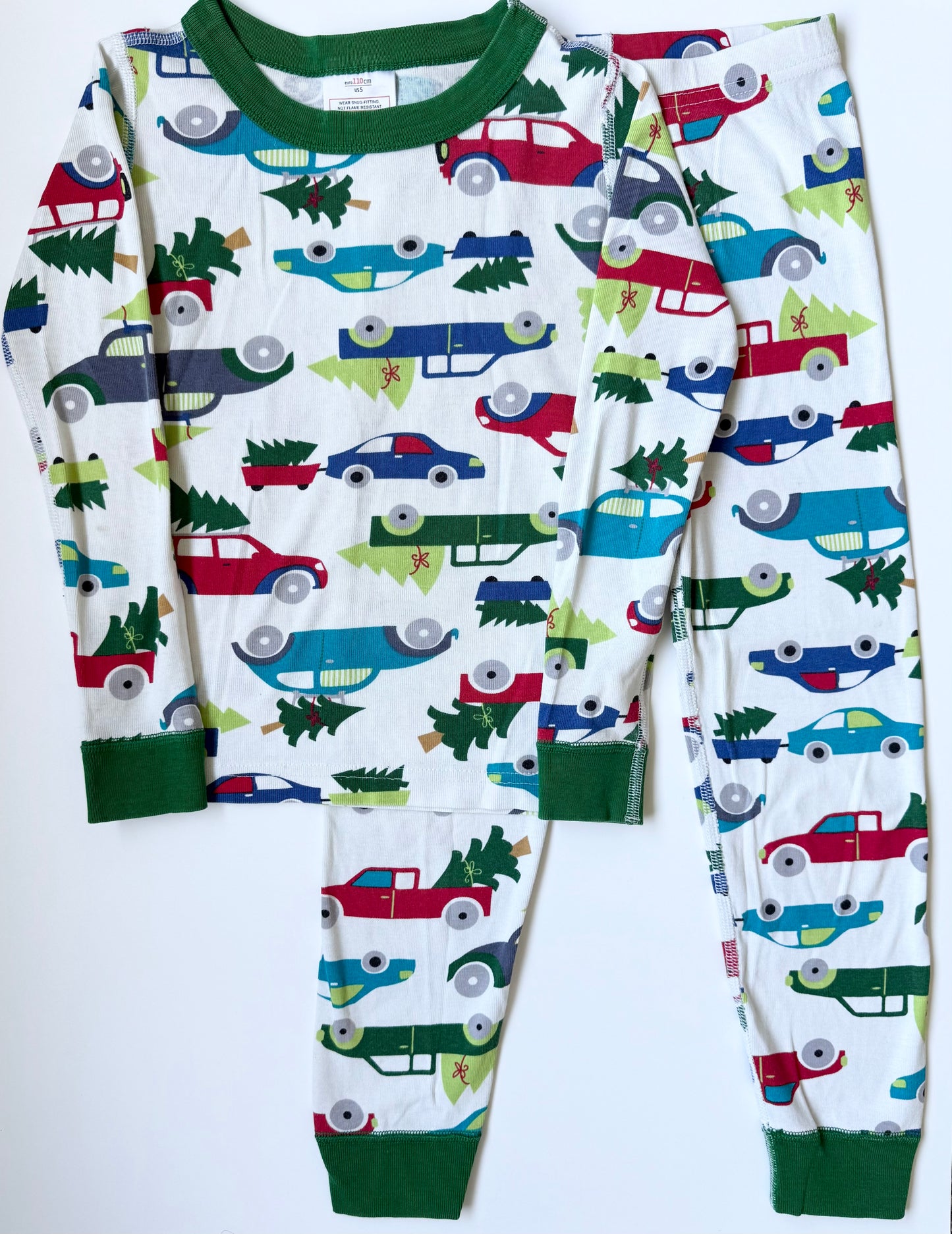 Hanna Andersson Christmas Cars Two Piece PJ Set (5T)