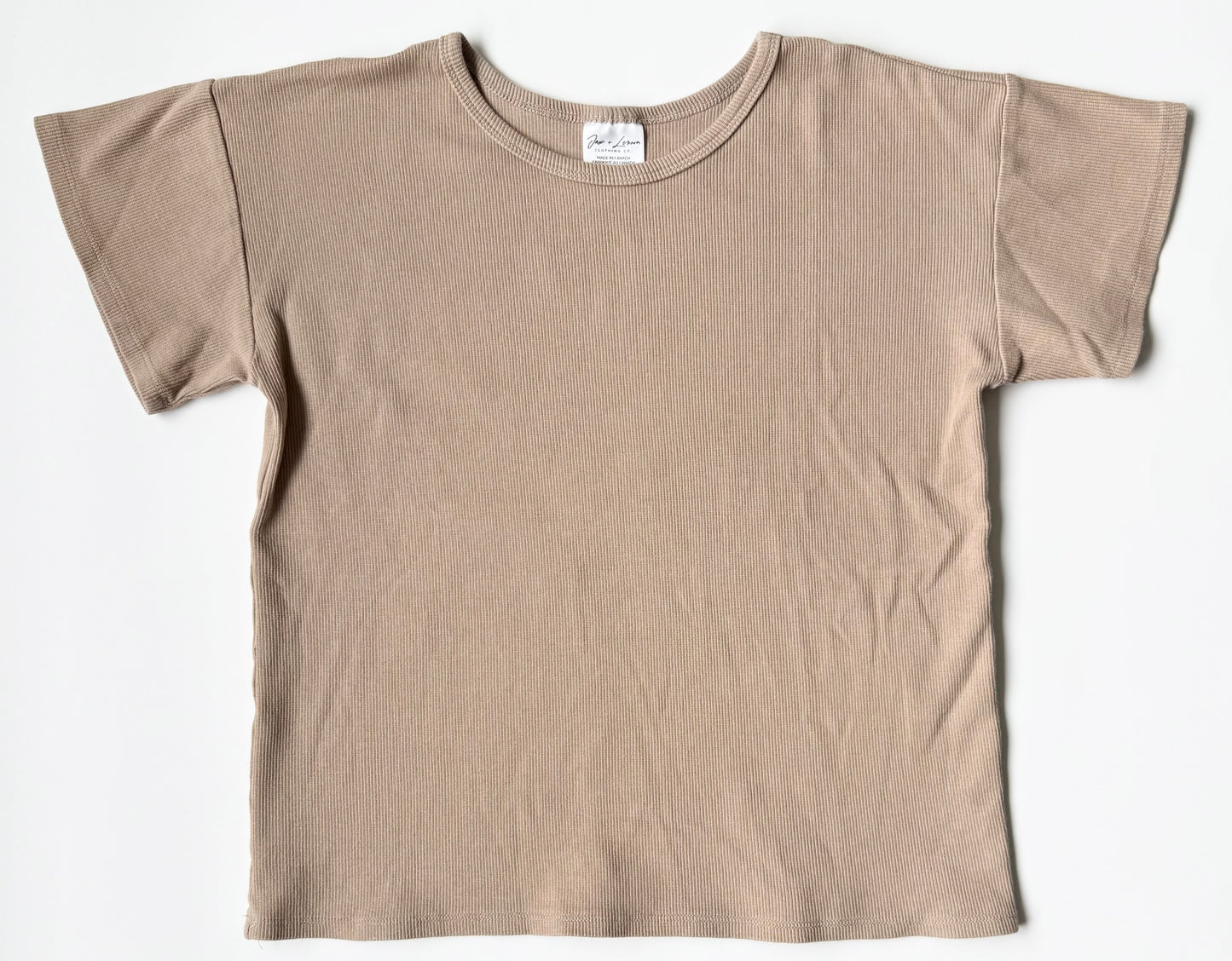 Jax & Lennon Tan Ribbed T-Shirt (6/7 Years)