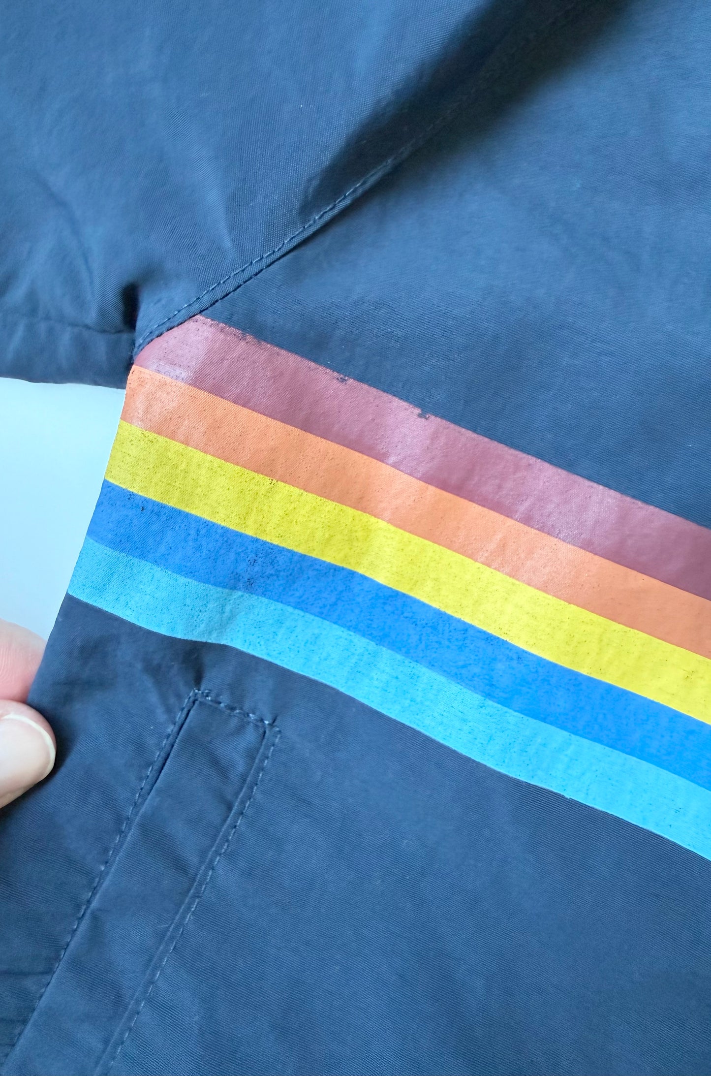 L&P Apparel Navy & Rainbow Wind Breaker (12-24 Months)