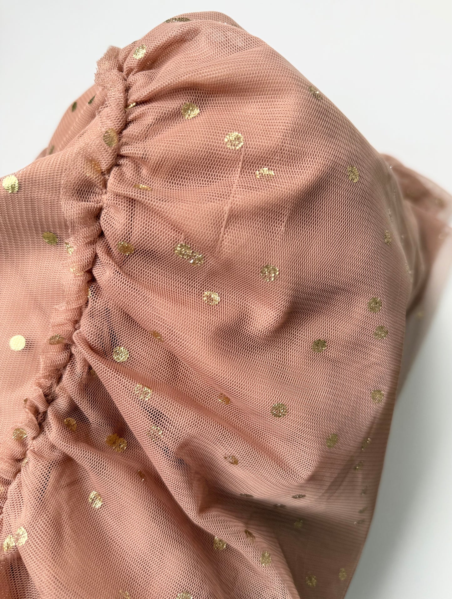 H&M Tan & Gold Polkadot Tulle Dress (5-6 Years)
