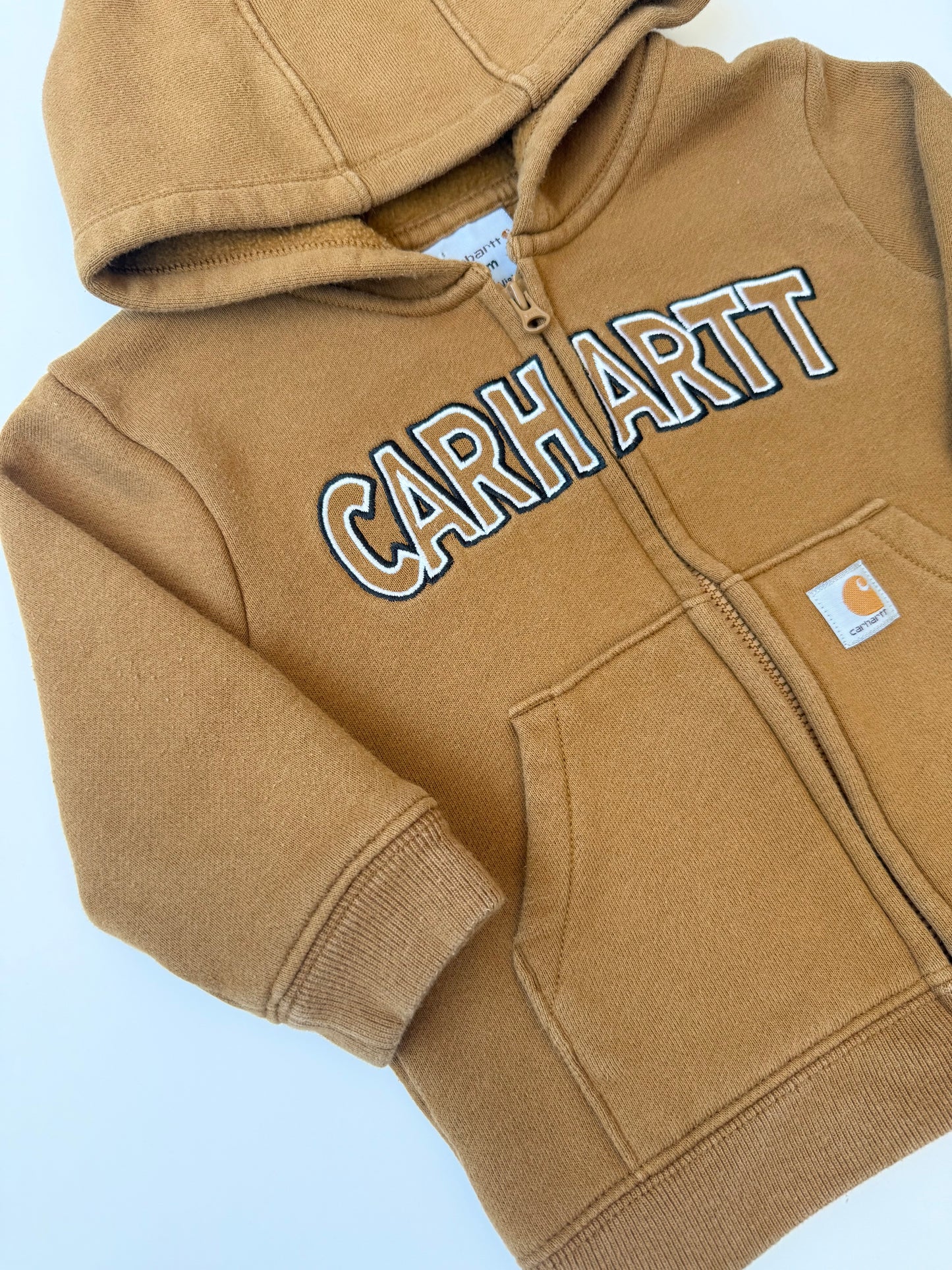 Carhartt Brown “Carhartt” Zip Up Hoodie (12 Months)