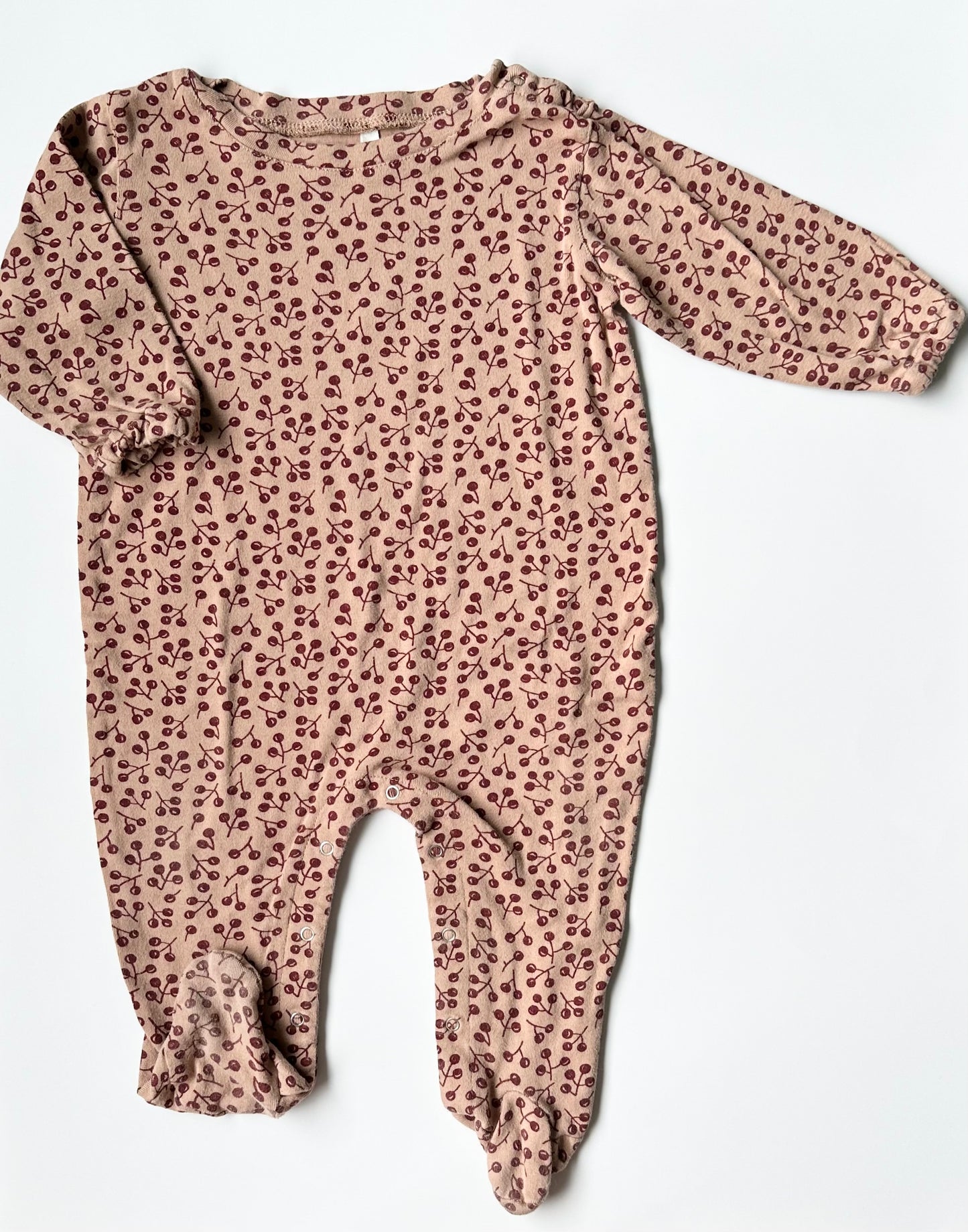 Rylee & Cru Beige Cherries Snap Sleeper (18-24 Months)