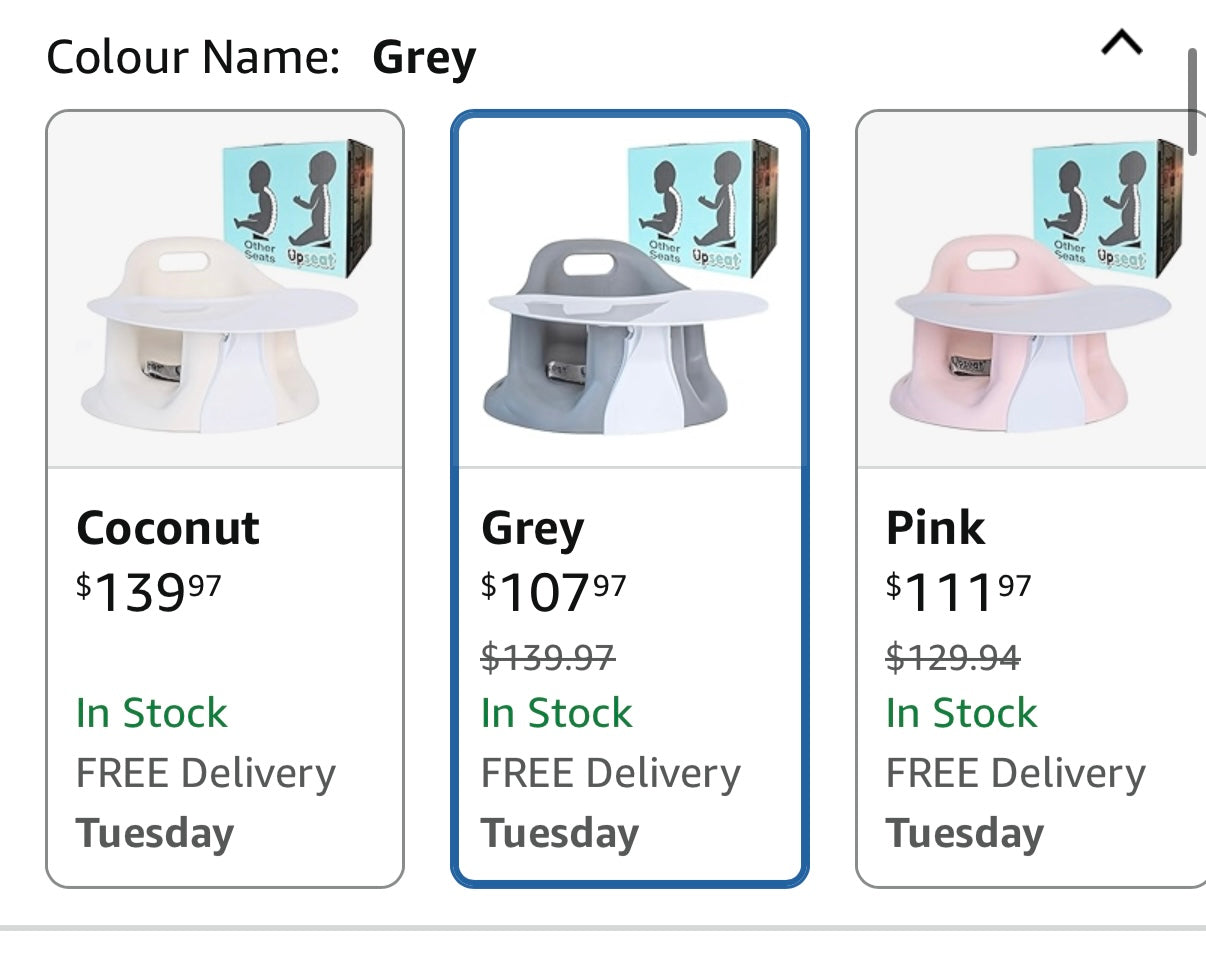 Upseat Baby Floor Seat Booster Chair - Grey