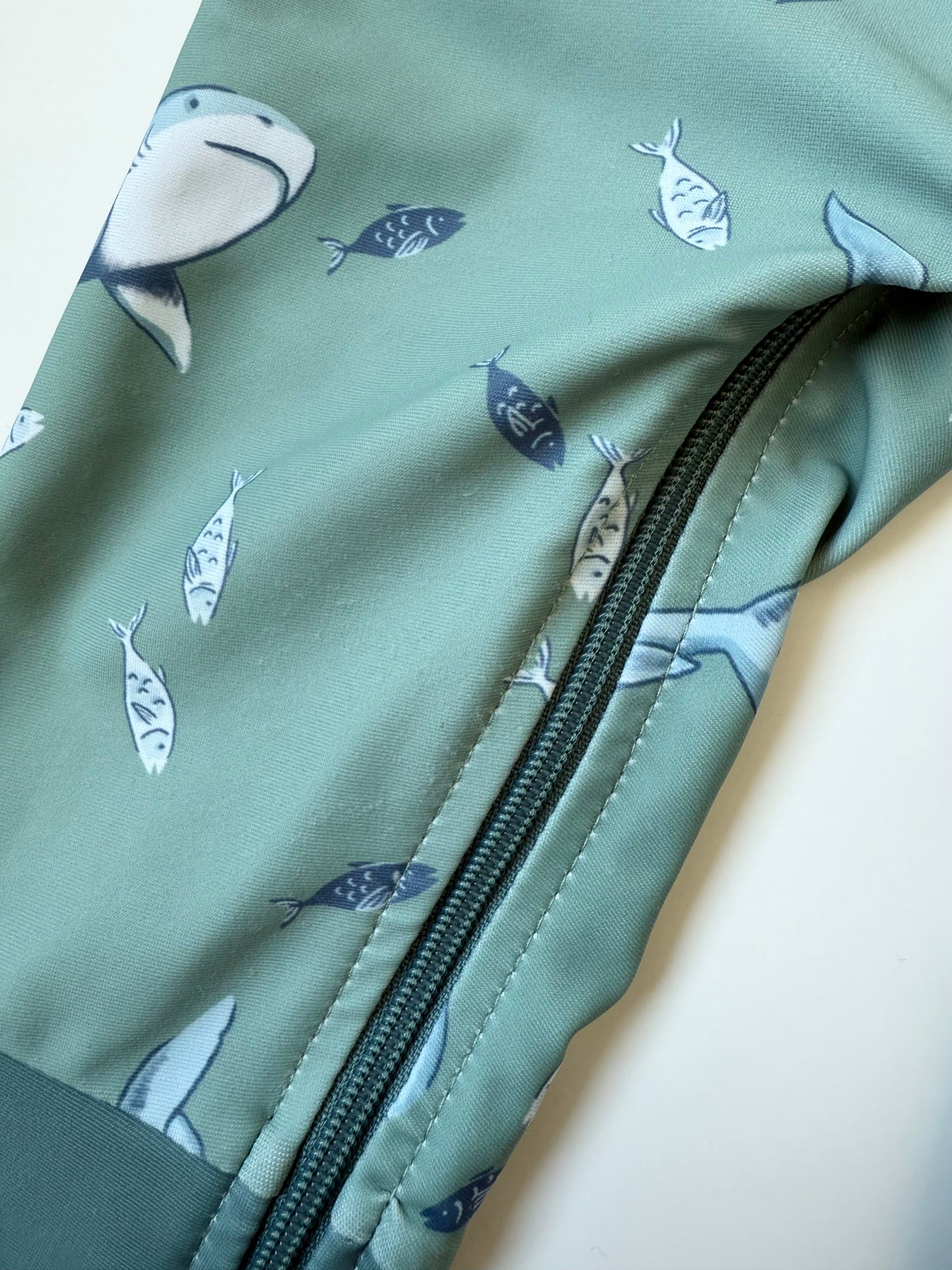 Honeysuckle Swim Green Fish Full Coverage Sunsuit (6-12 Months)