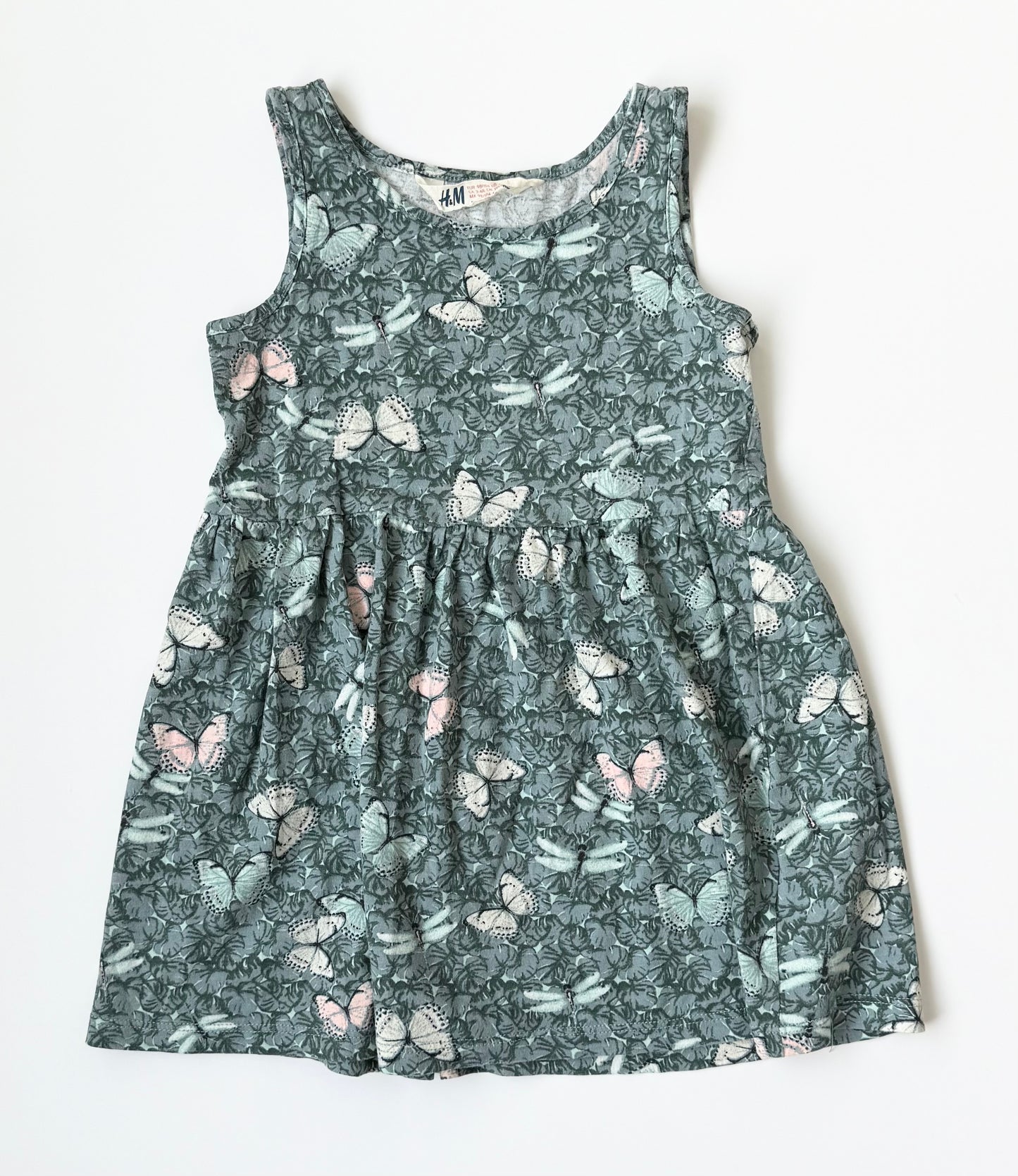H&M Green Butterfly Tank Dress (2-4 Years)