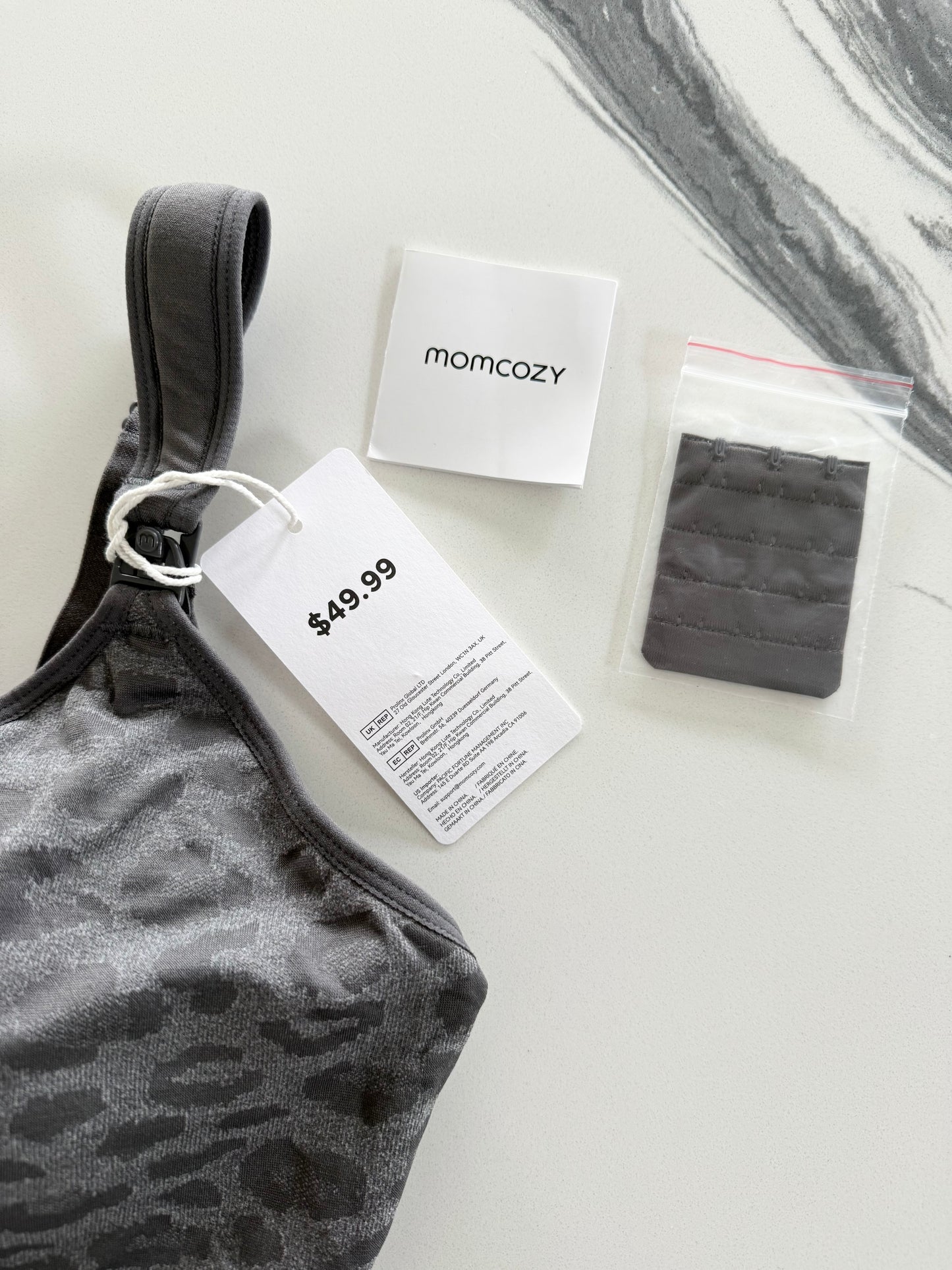 Momcozy Nursing/Pumping Hands-Free Bra in Leopard Smoke (3XL)