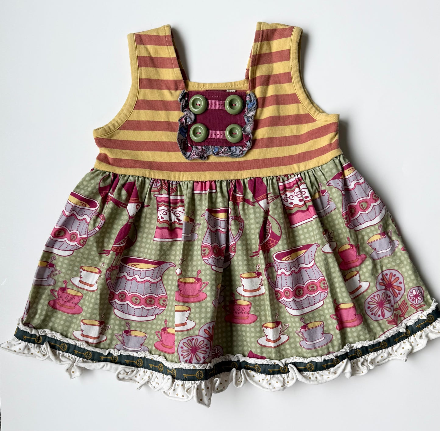 Matilda Jane Antique Tea Cups Tank Dress/Top (4 Years)