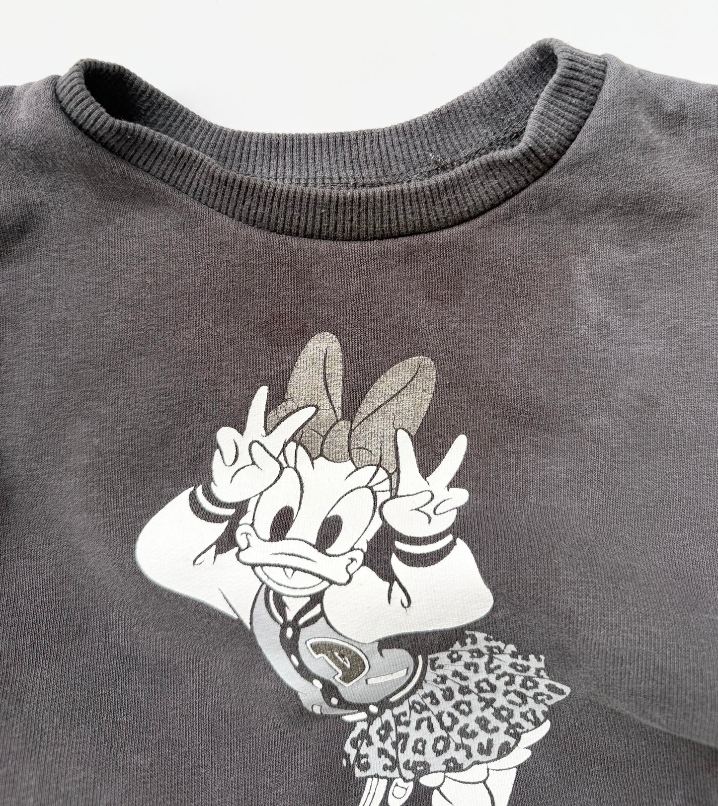 Disney Grey Marbled Acid Washed Daisy Duck Rebel Sweater (18 Months)