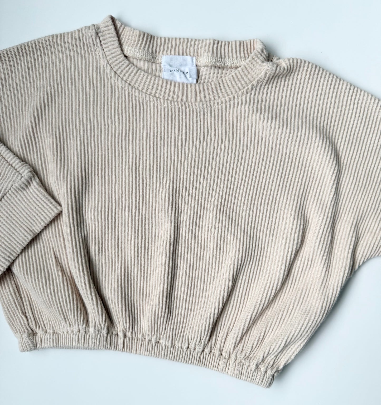 Kindly Cream Ribbed Cropped Sweater (2T)