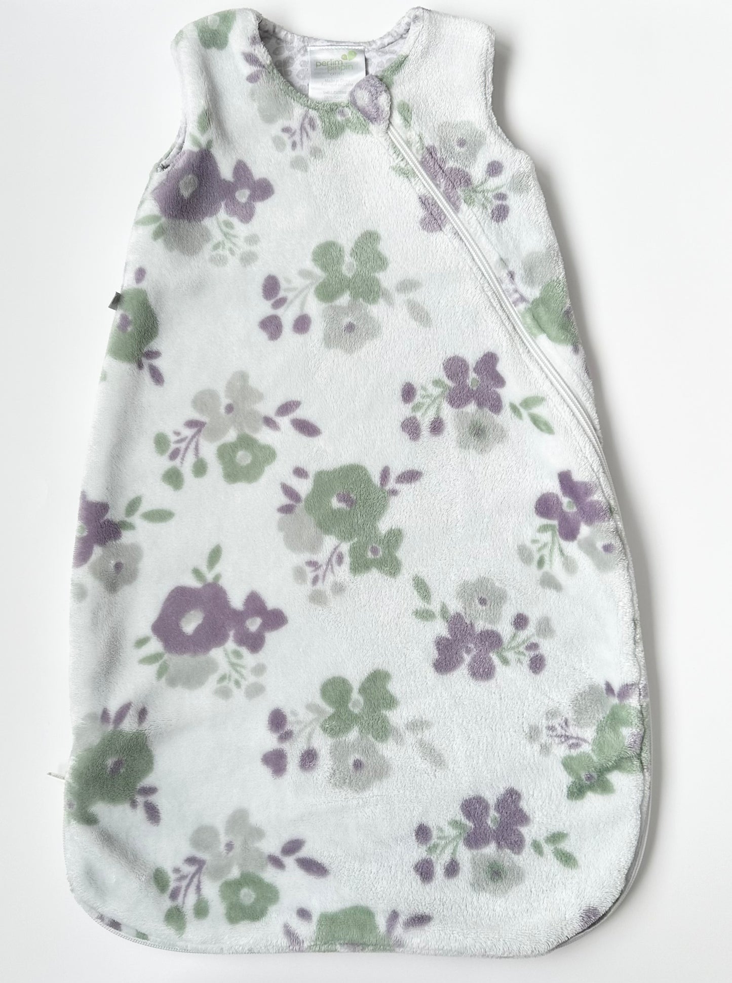Perlim Pinpin White Fuzzy Florals Sleep Sack (0-6 Months)