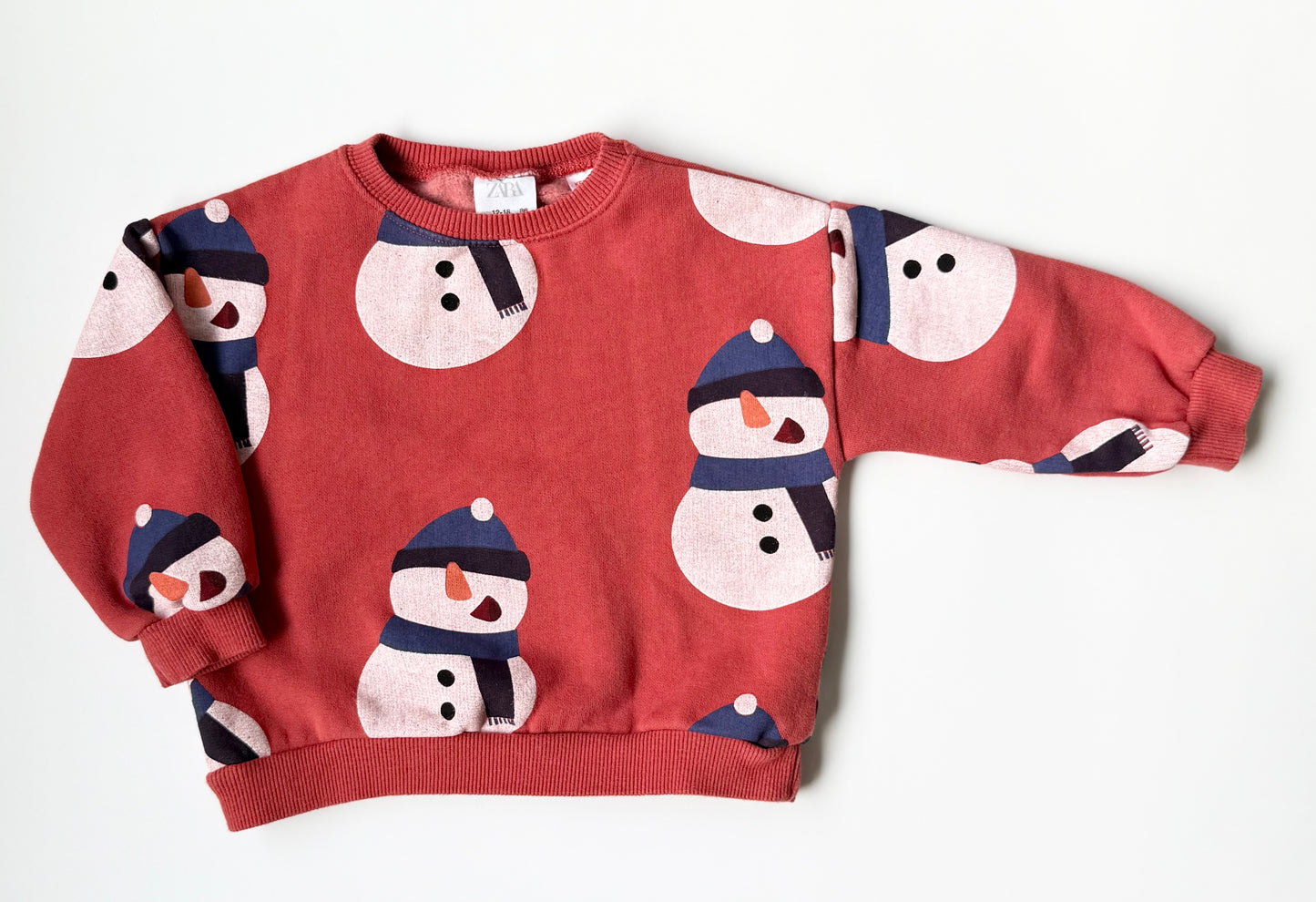 Zara Red Snowman Sweater (12-18 Months)