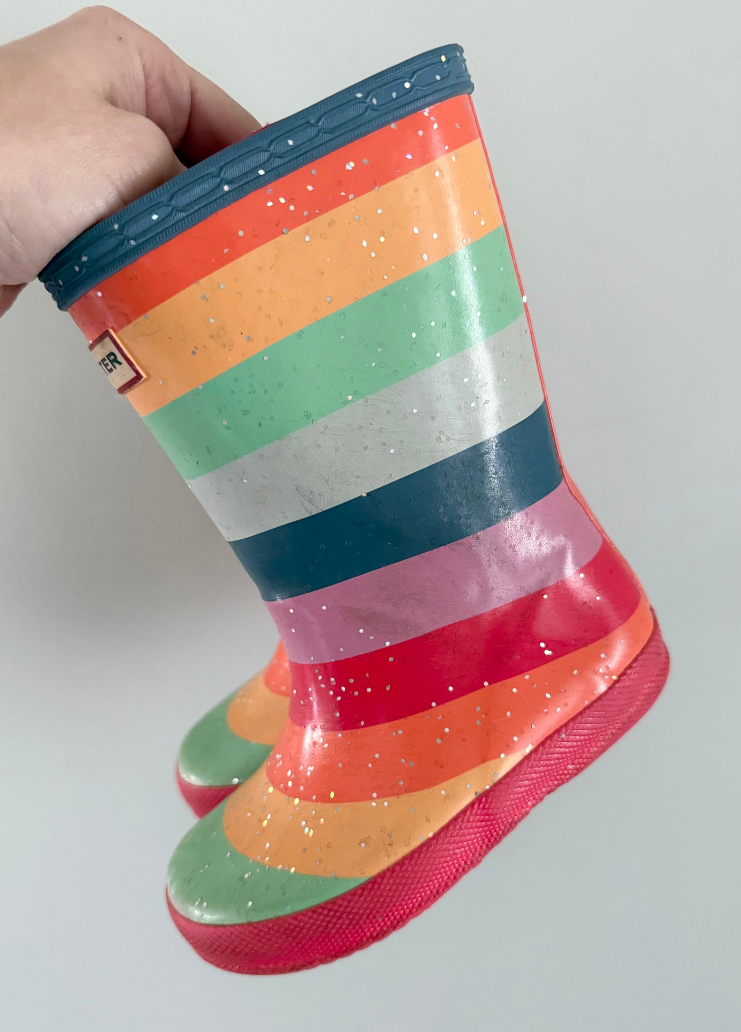 Hunter Rainbow Sparkle Rubber Boots (UK7)