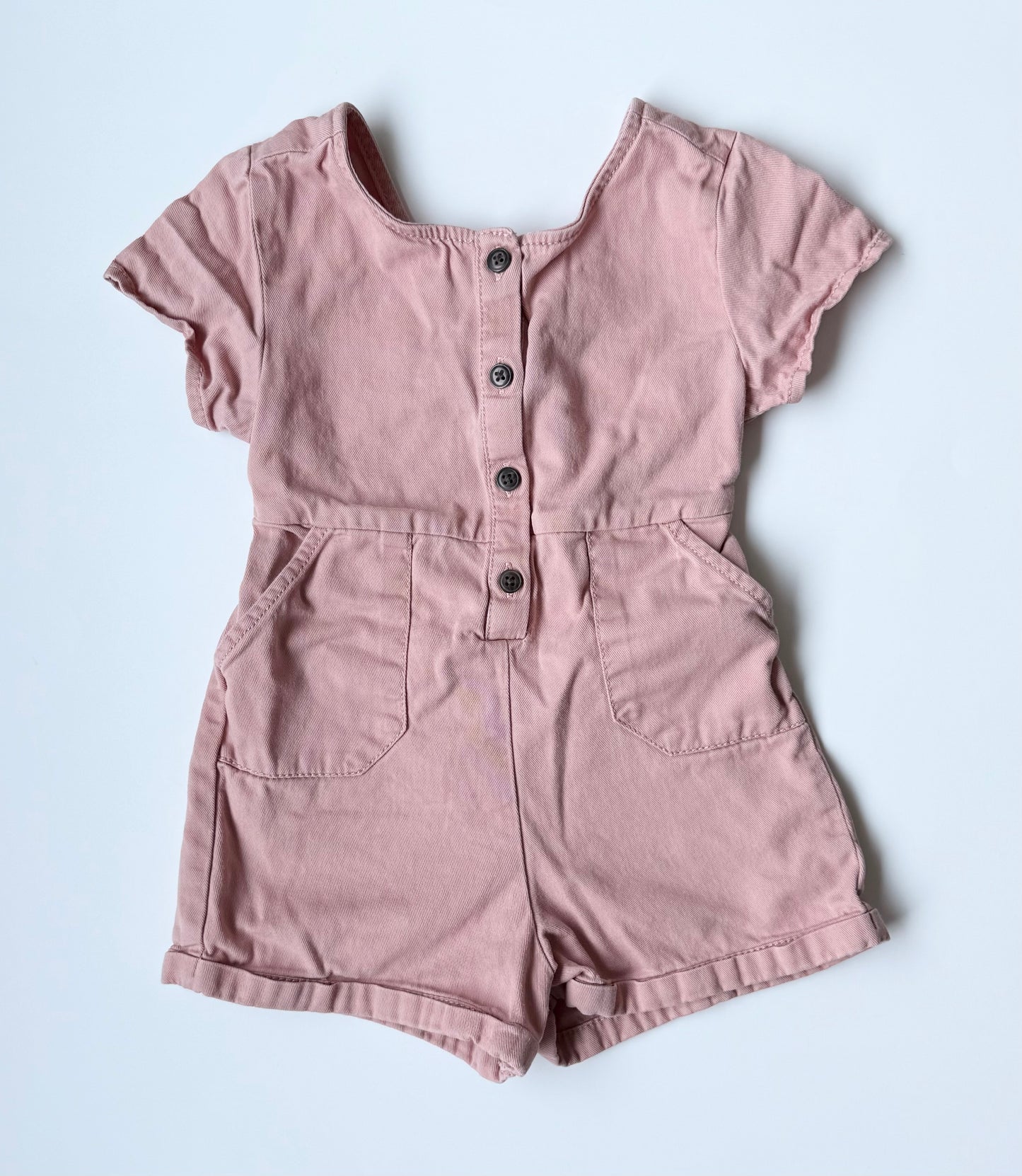 Old Navy Pink Jean Romper (3T)