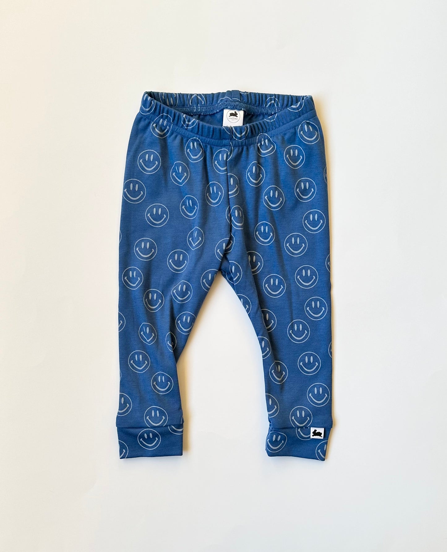 Little & Lively Blue Smiley Leggings - New (6-9 Months)