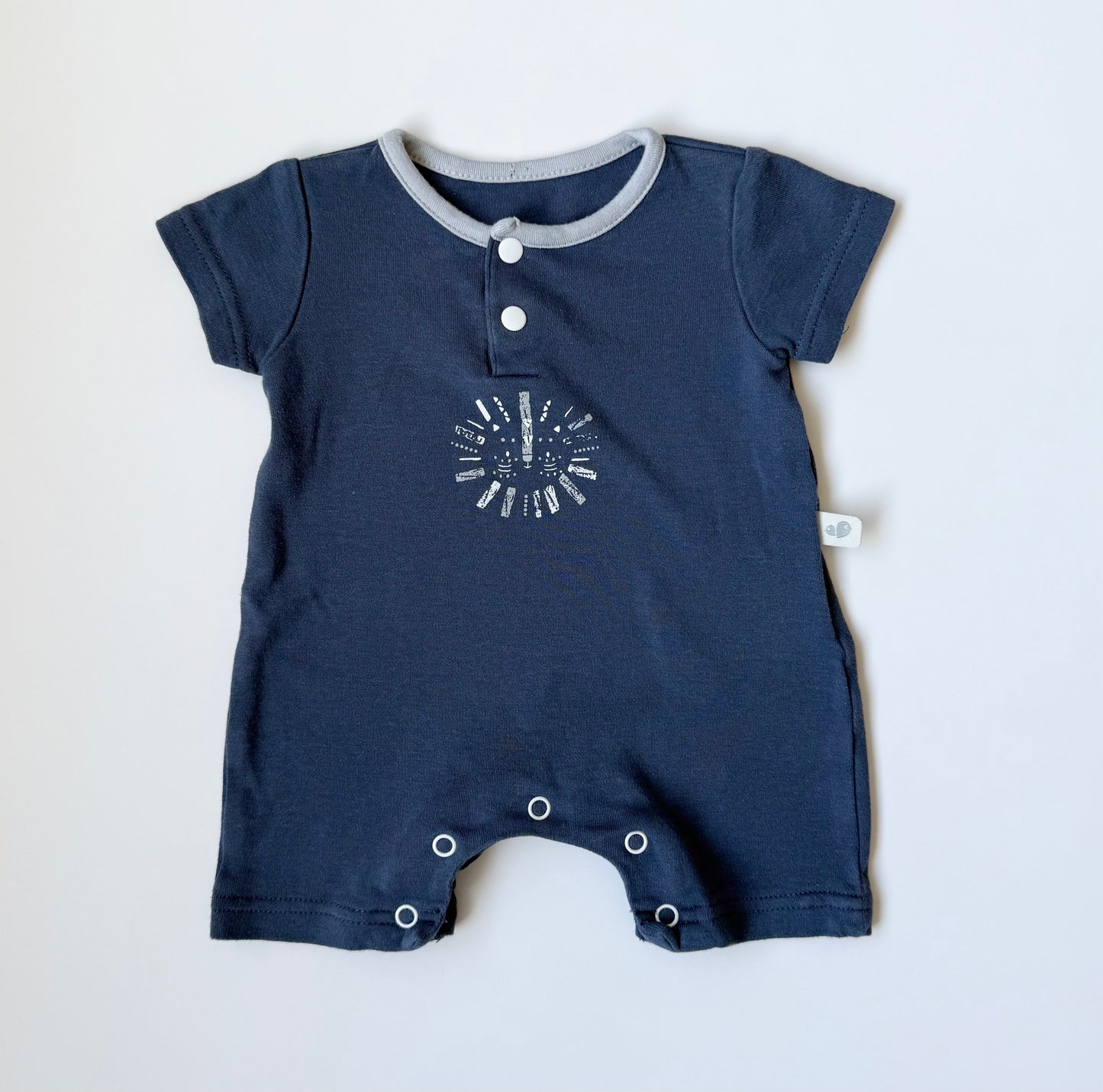 Perlim Pinpin Blue Aztec Romper (3 Months)