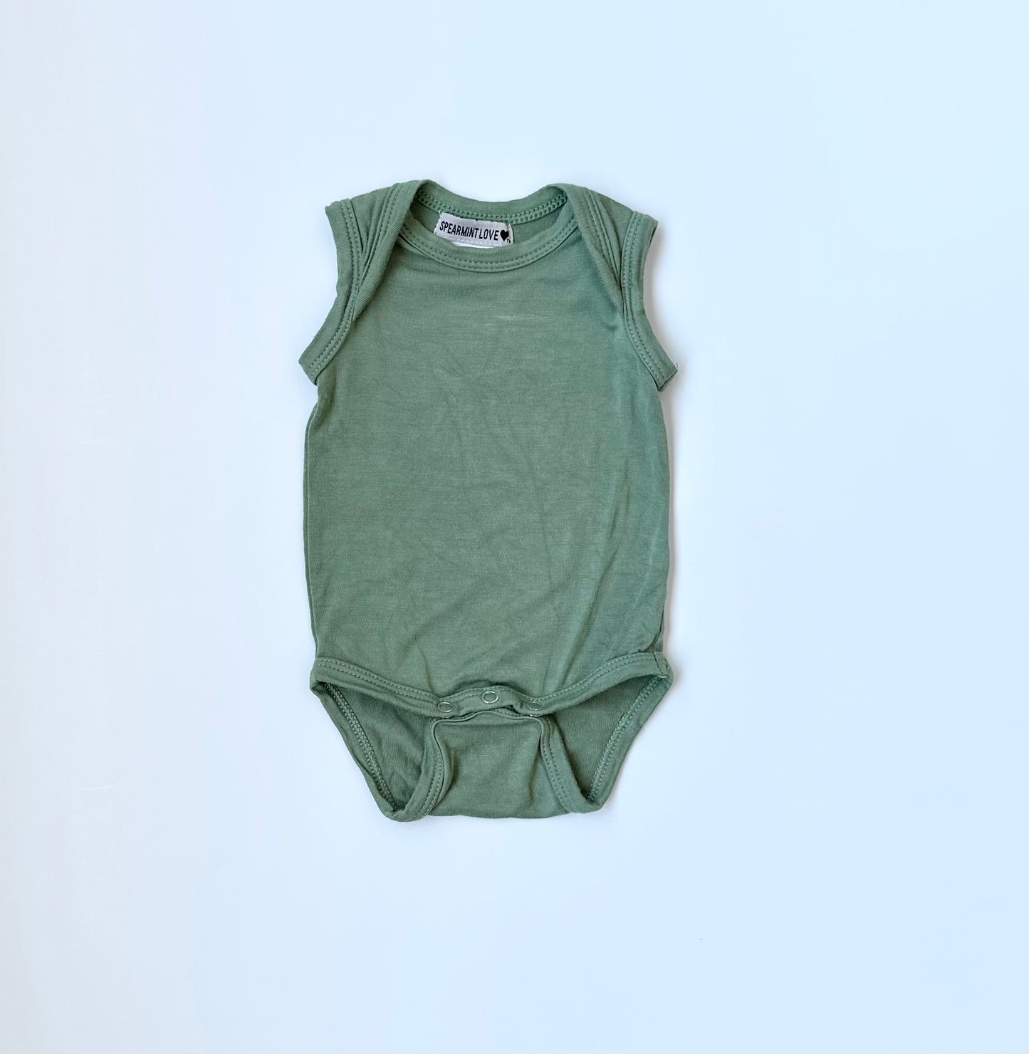 Spearmint Love Green Sleeveless Onesie (Newborn)