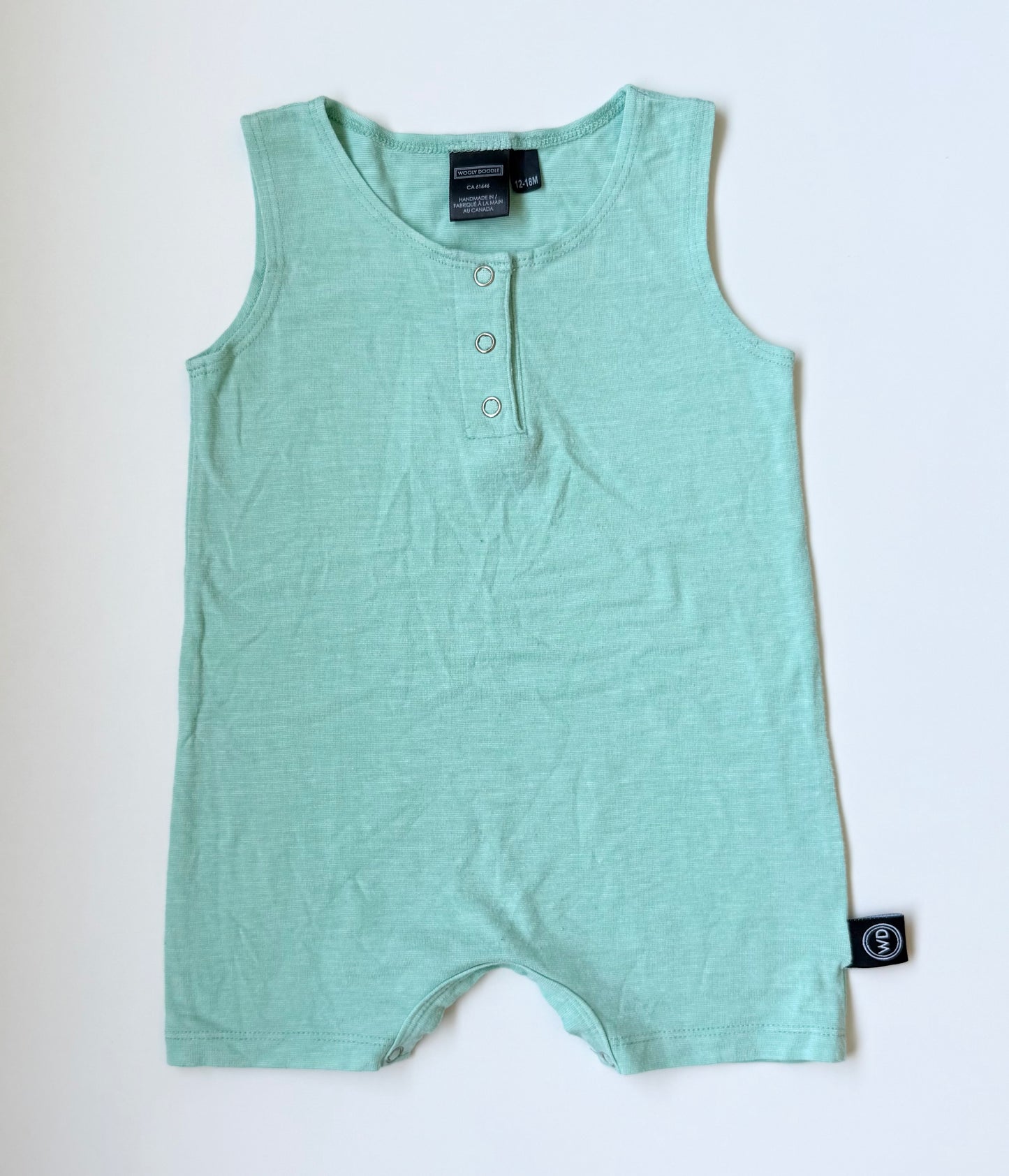 Wooly Doodle Mint Shorty Romper (12-18 Months)
