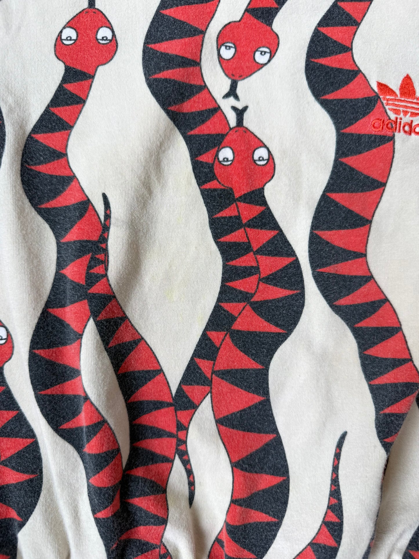 Adidas x Mini Rodini Beige & Orange Snakes Short Sleeve Jumpsuit (4T)