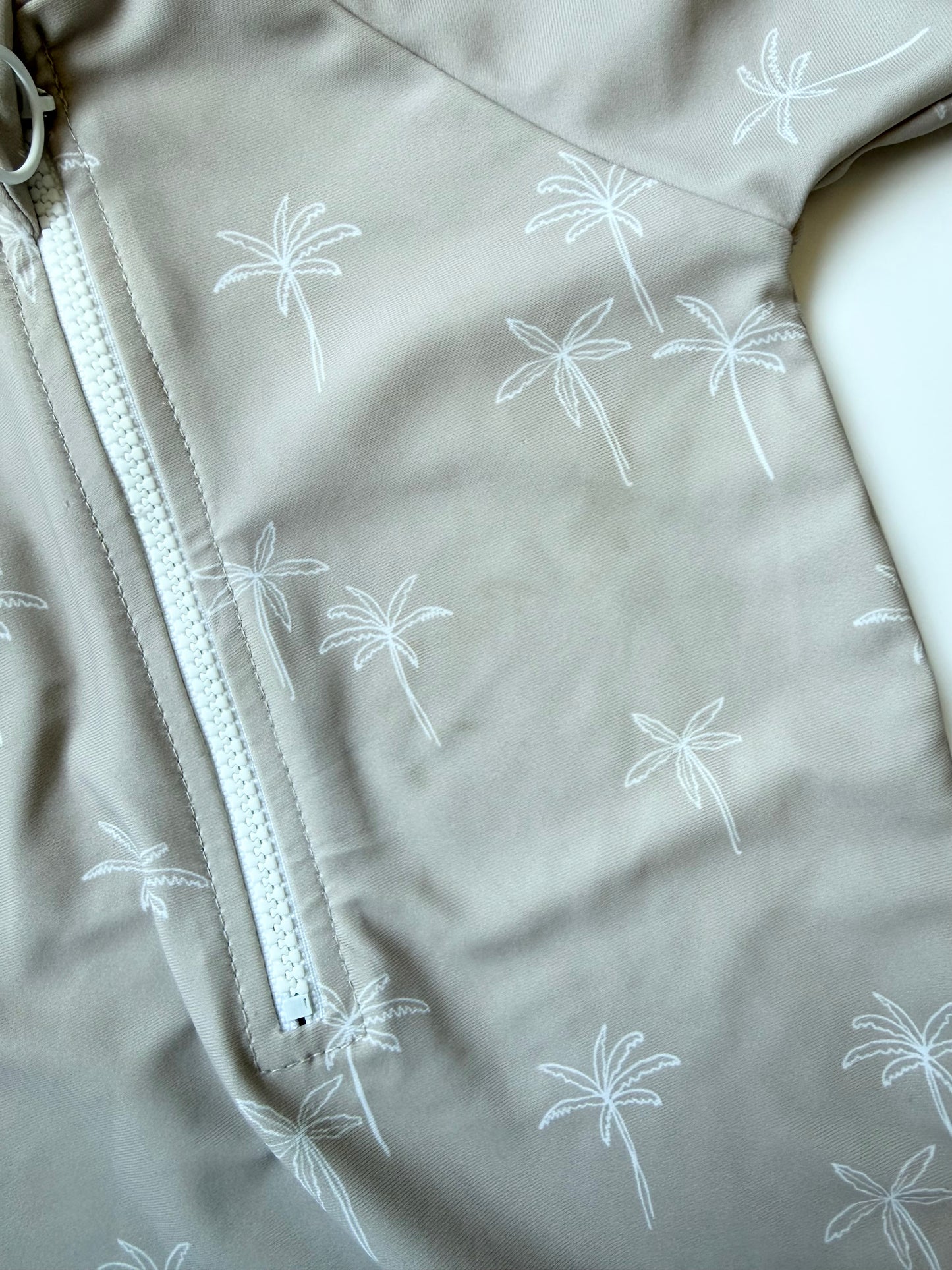 Current Tyed “The Oliver” Beige Palm Trees Sunsuit (6 Months)