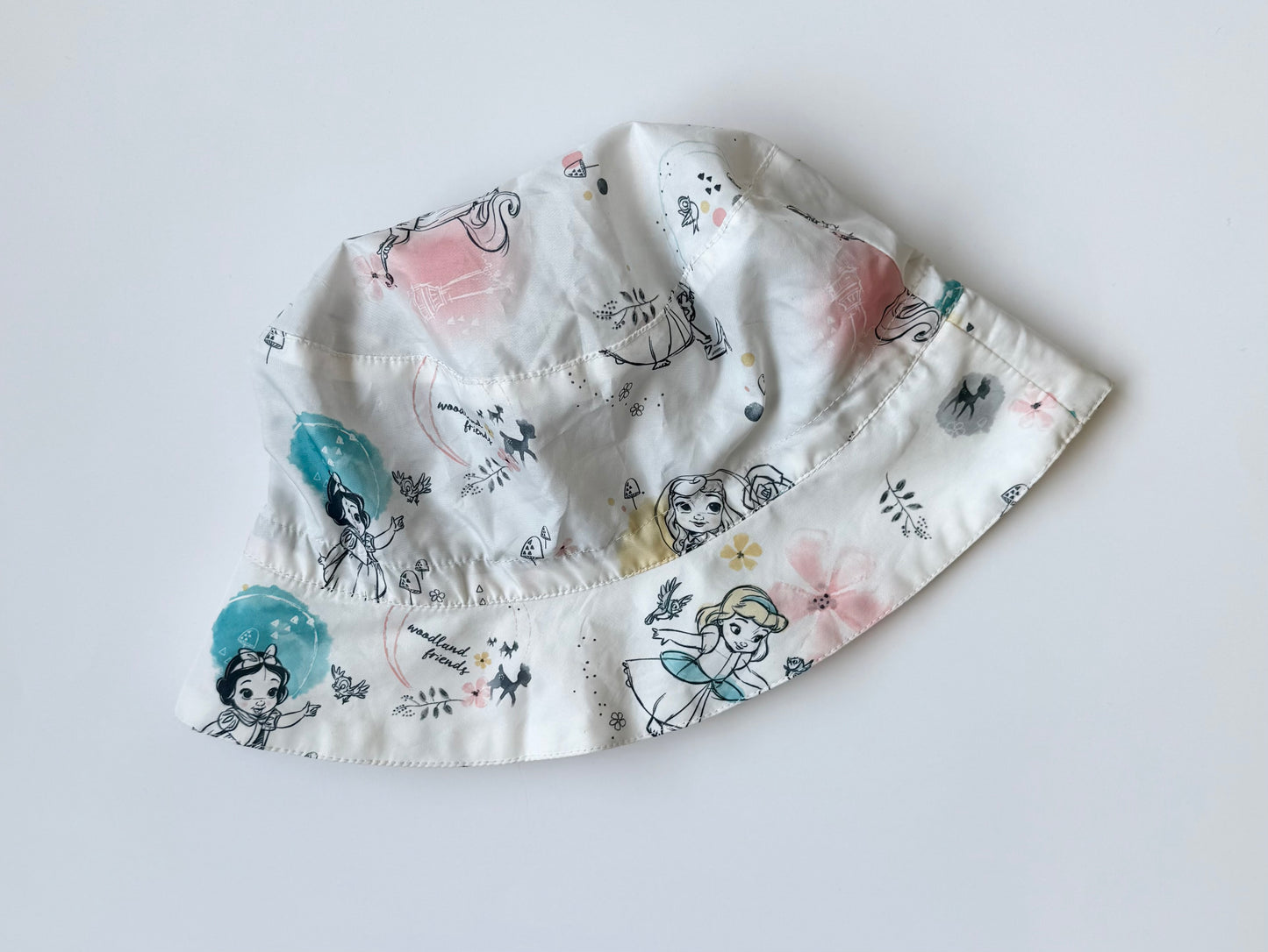 The Disney Store Baby Princesses White Bucket/Sun Hat (7/8 Years)