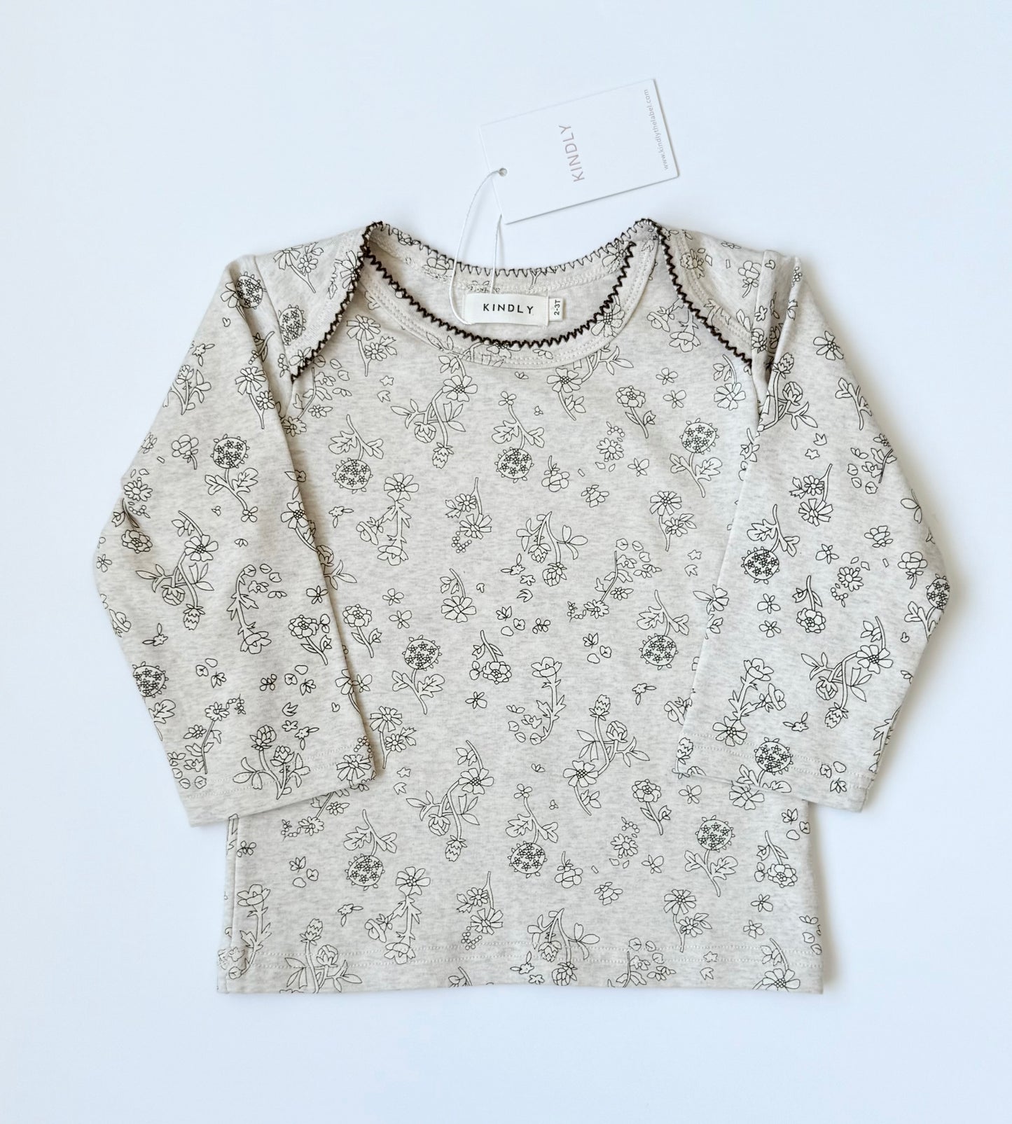 Kindly Beige Floral Long Sleeve - New (2-3T)