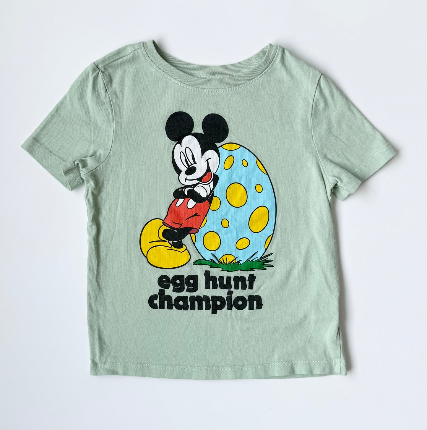 Old Navy x Disney Green Mickey “Egg Hunt Champion” T-Shirt (5T)