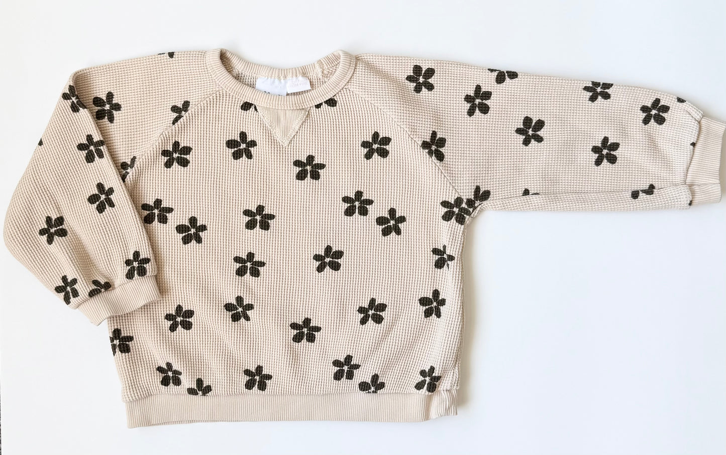 Zara Brown & Tan Flowers Waffled Sweater (2-3 Years)
