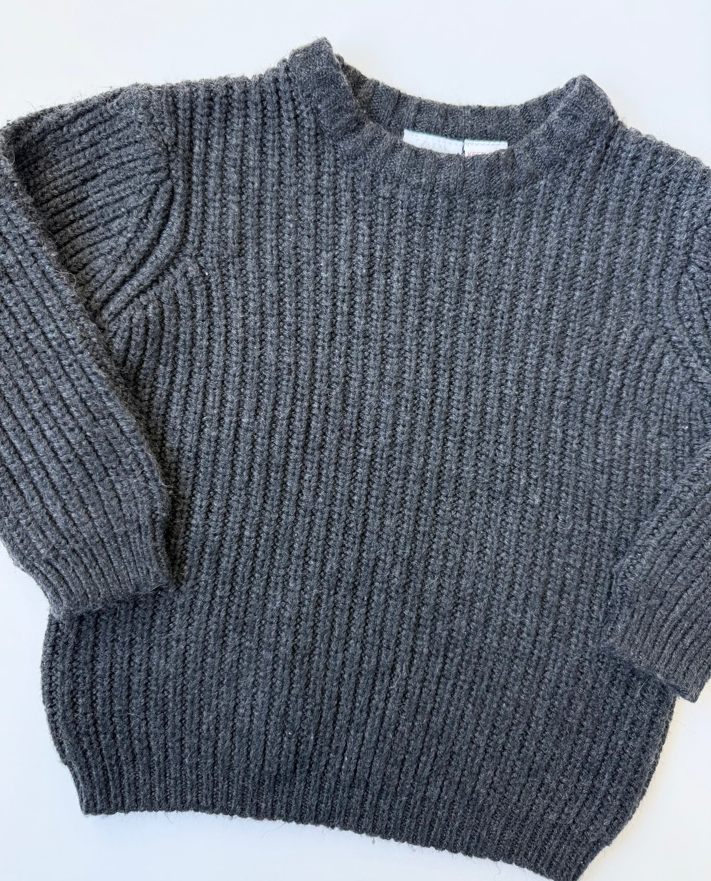 Zara Black Ribbed Knitted Sweater (2-3 Years)