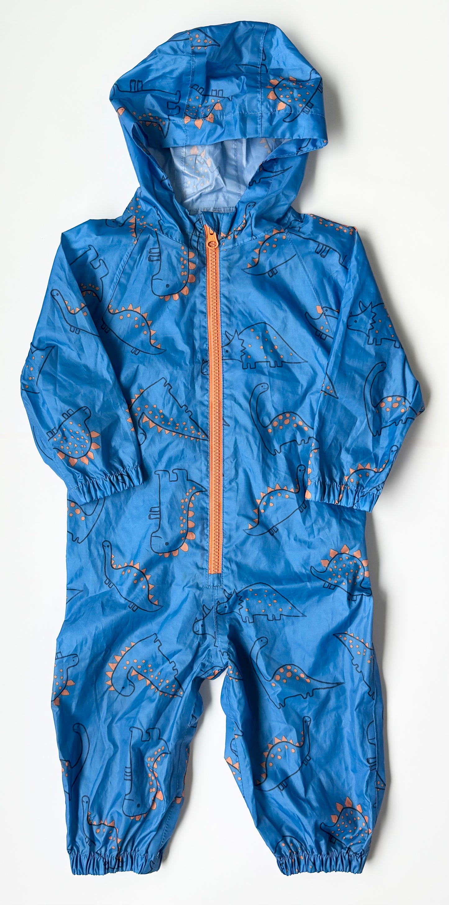 Dunnes Stores Blue & Orange Dinosaur Rain Suit (12-18 Months)