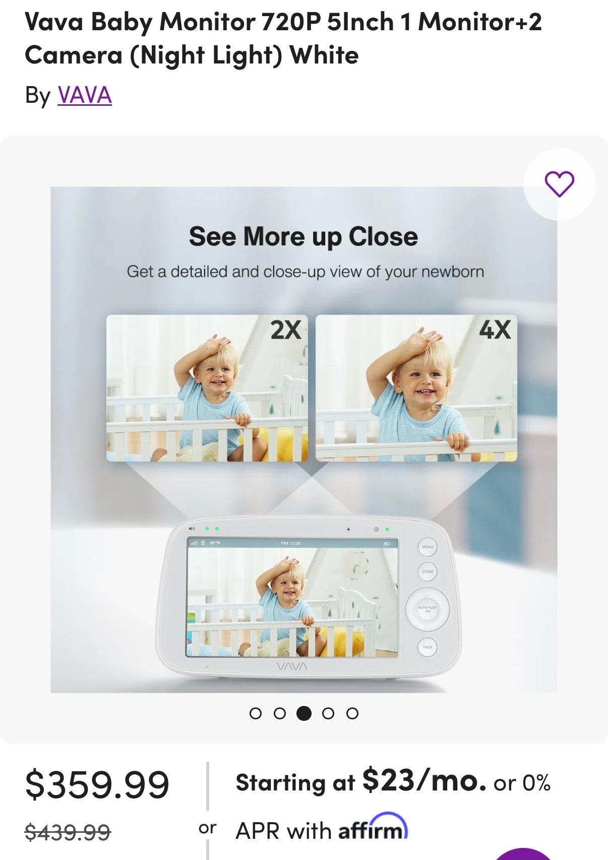 Vava Baby Monitor & Two Cameras Set