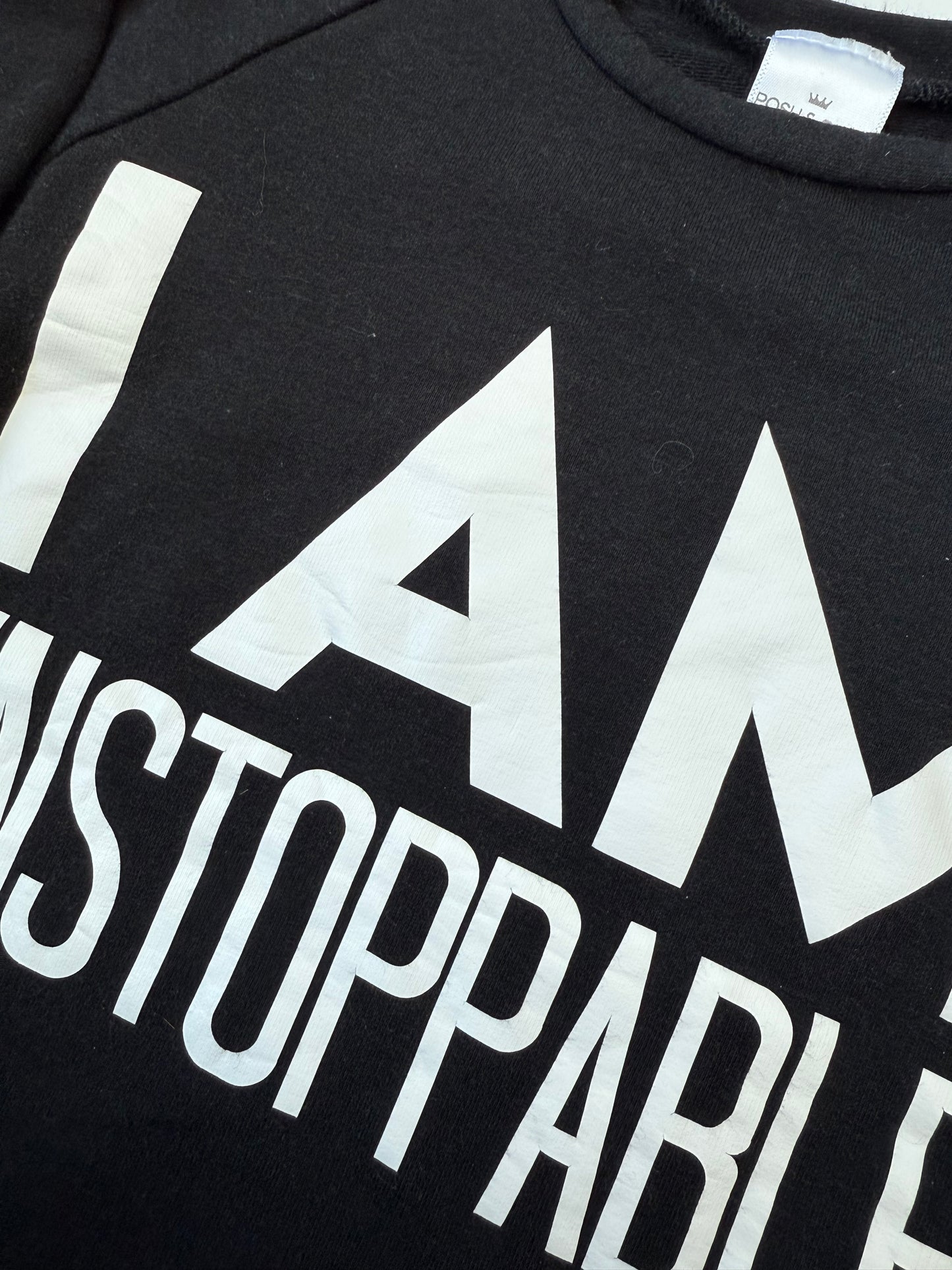 Posh & Cozy Black “I Am Unstoppable” Pullover (3T)