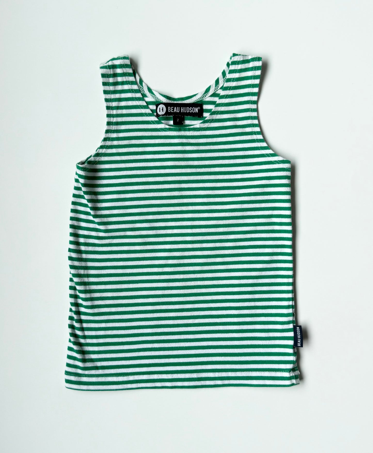 Beau Hudson Green & White Stripped Tank Top (2T)