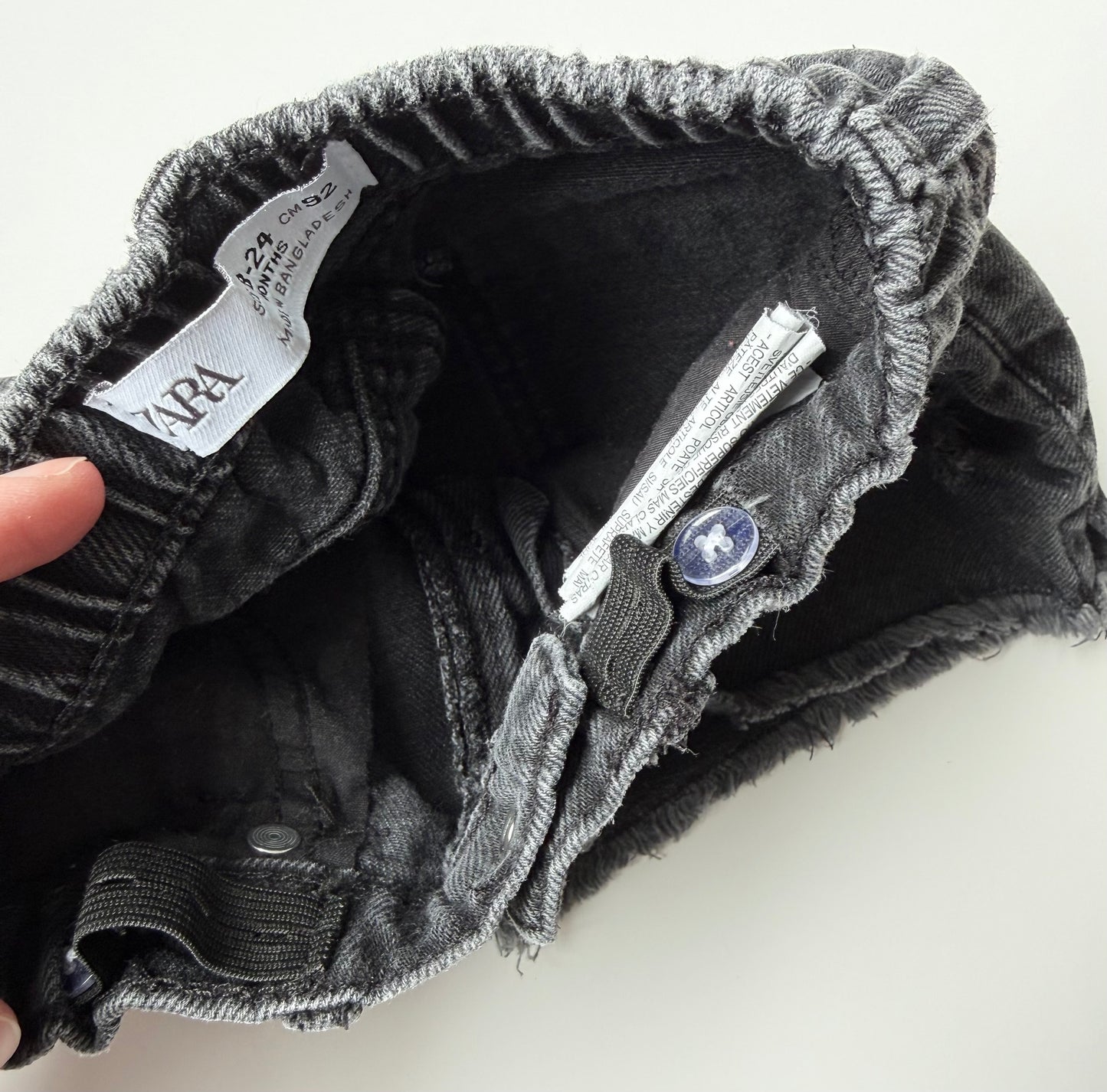 Zara Black Distressed Jean Shorts (18-24 Months)