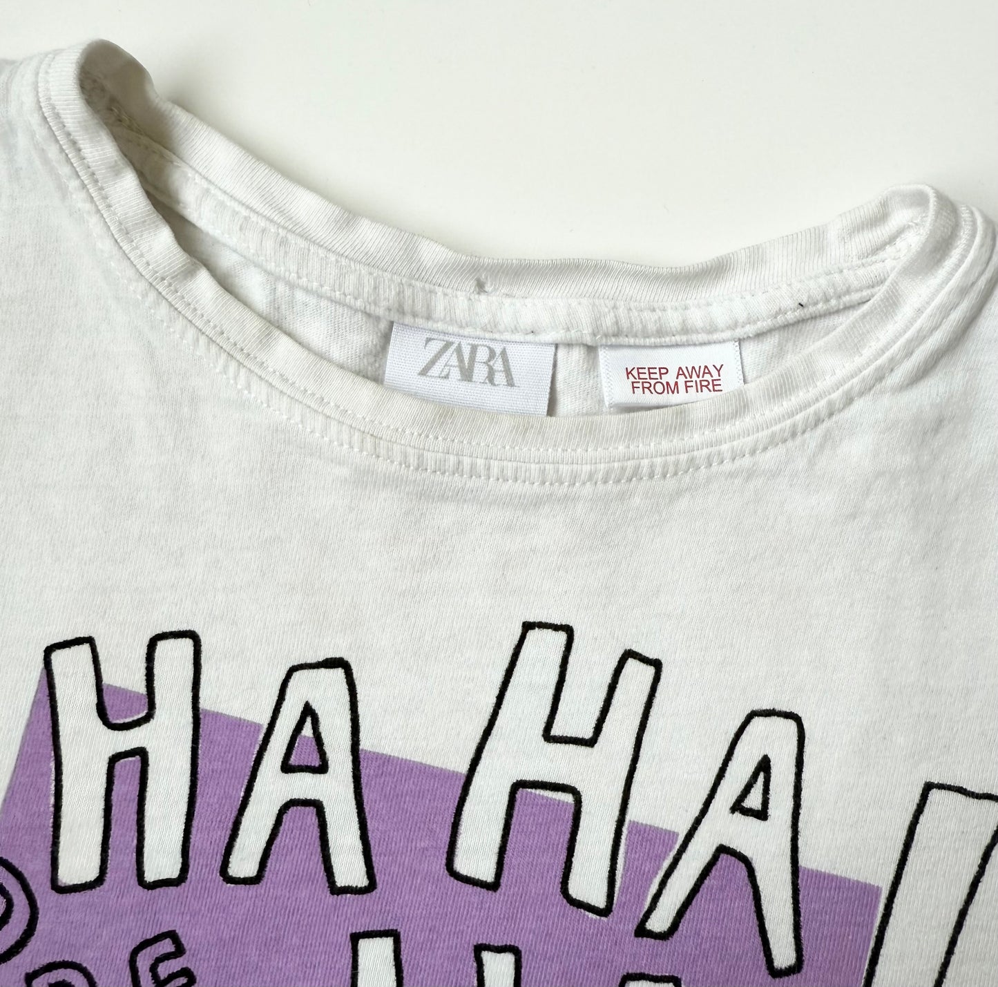 Zara White “Hahaha!” Bunny T-Shirt (2-3 Years)
