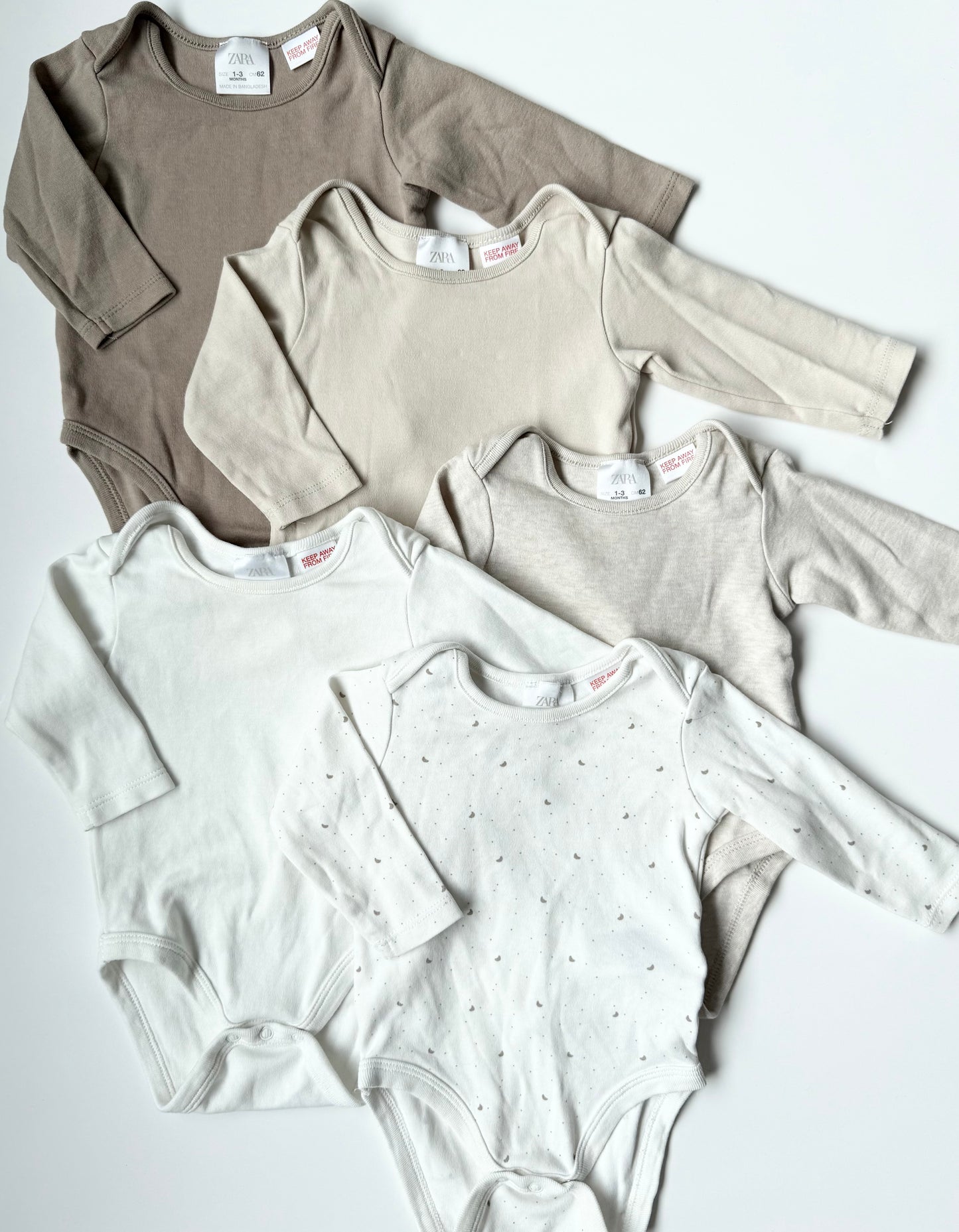 Zara Neutrals Bodysuit Bundle (1-3 Months)
