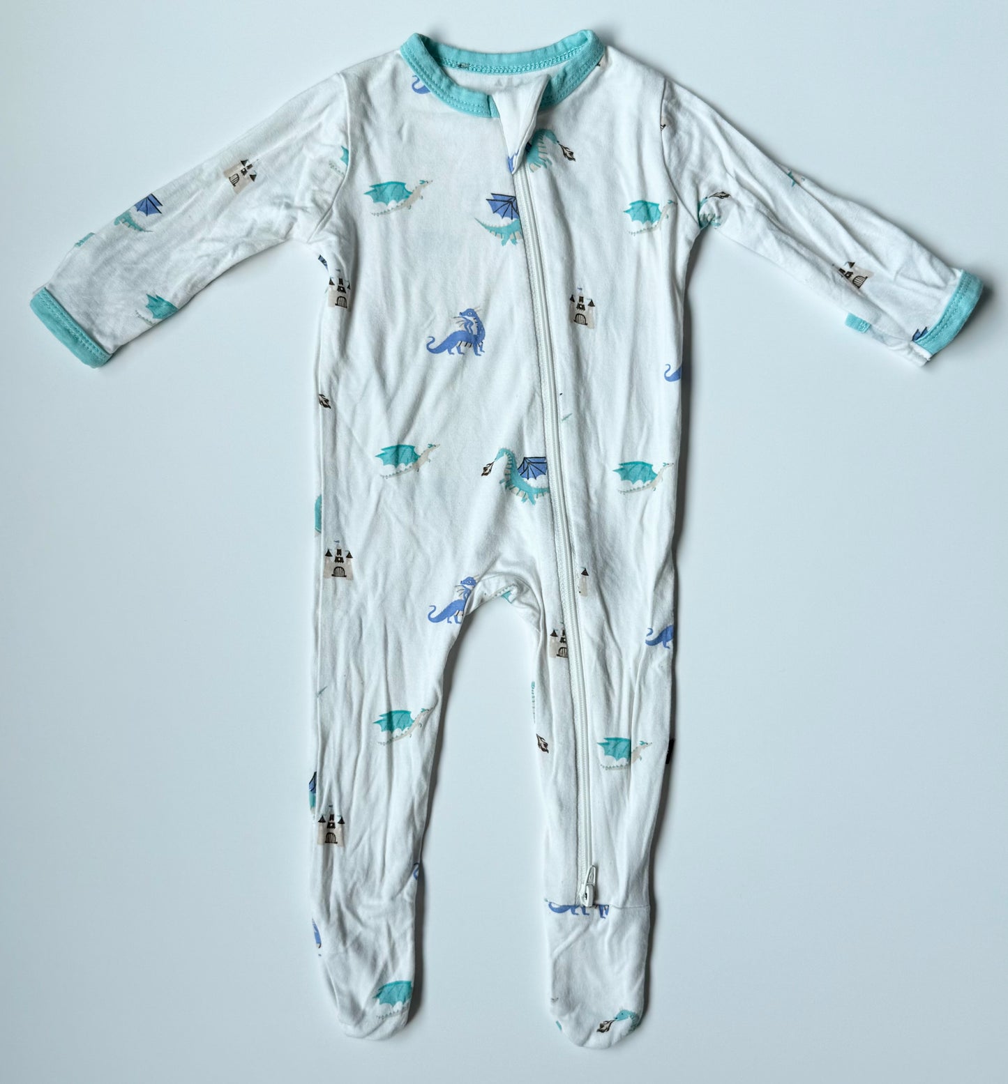 Kyte Dragon Zipper Footie Sleeper (0-3 Months)