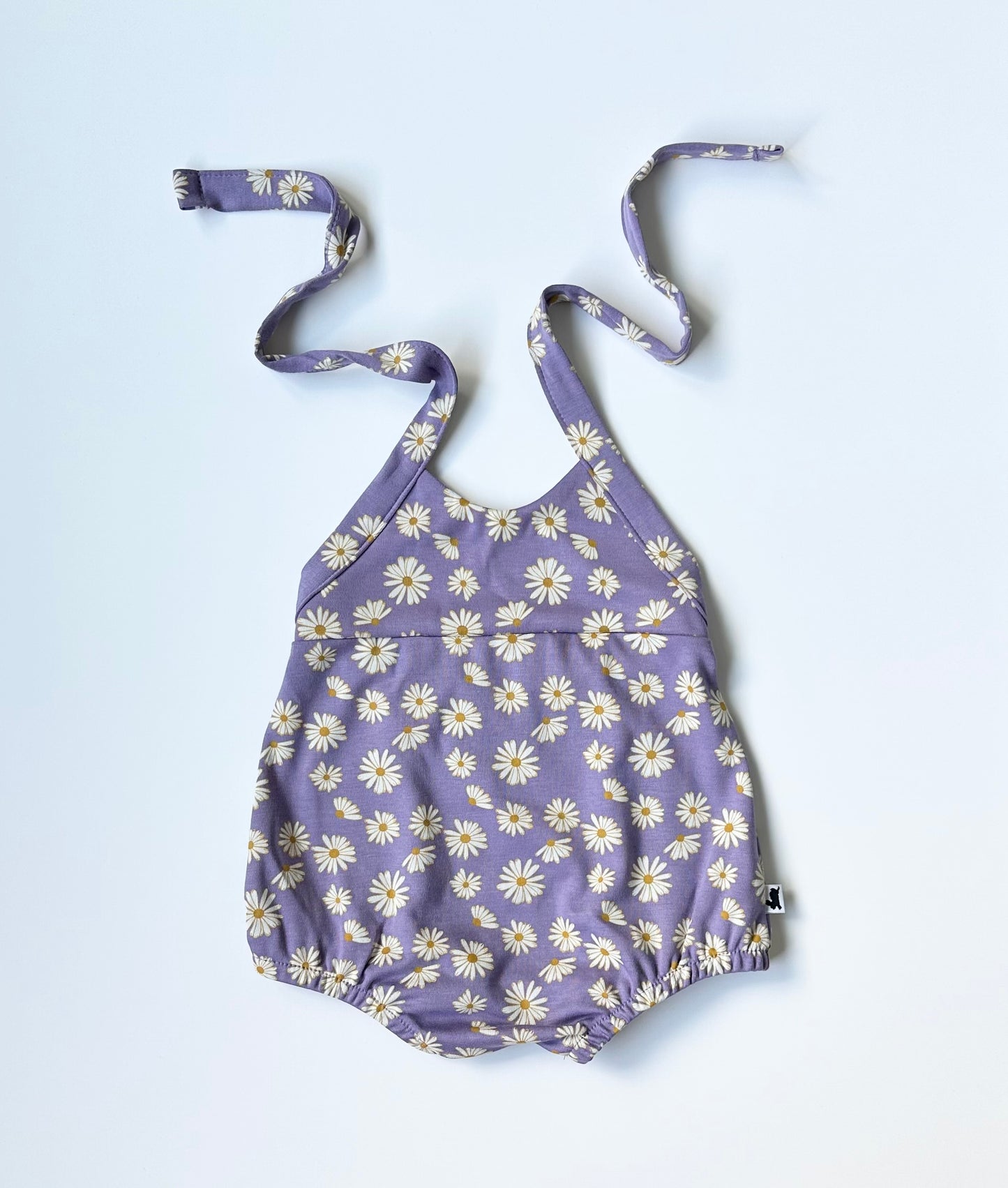 Little & Lively Purple Daisy Halter Romper - New (0-6 Months)