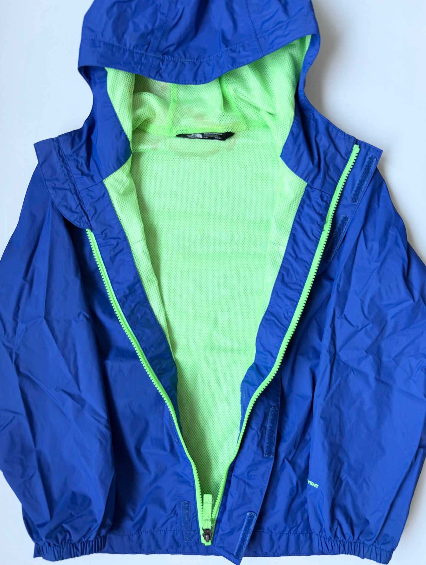 The North Face Royal Blue & Neon Green Dry Vent Wind Breaker - Small (7-8 Years)