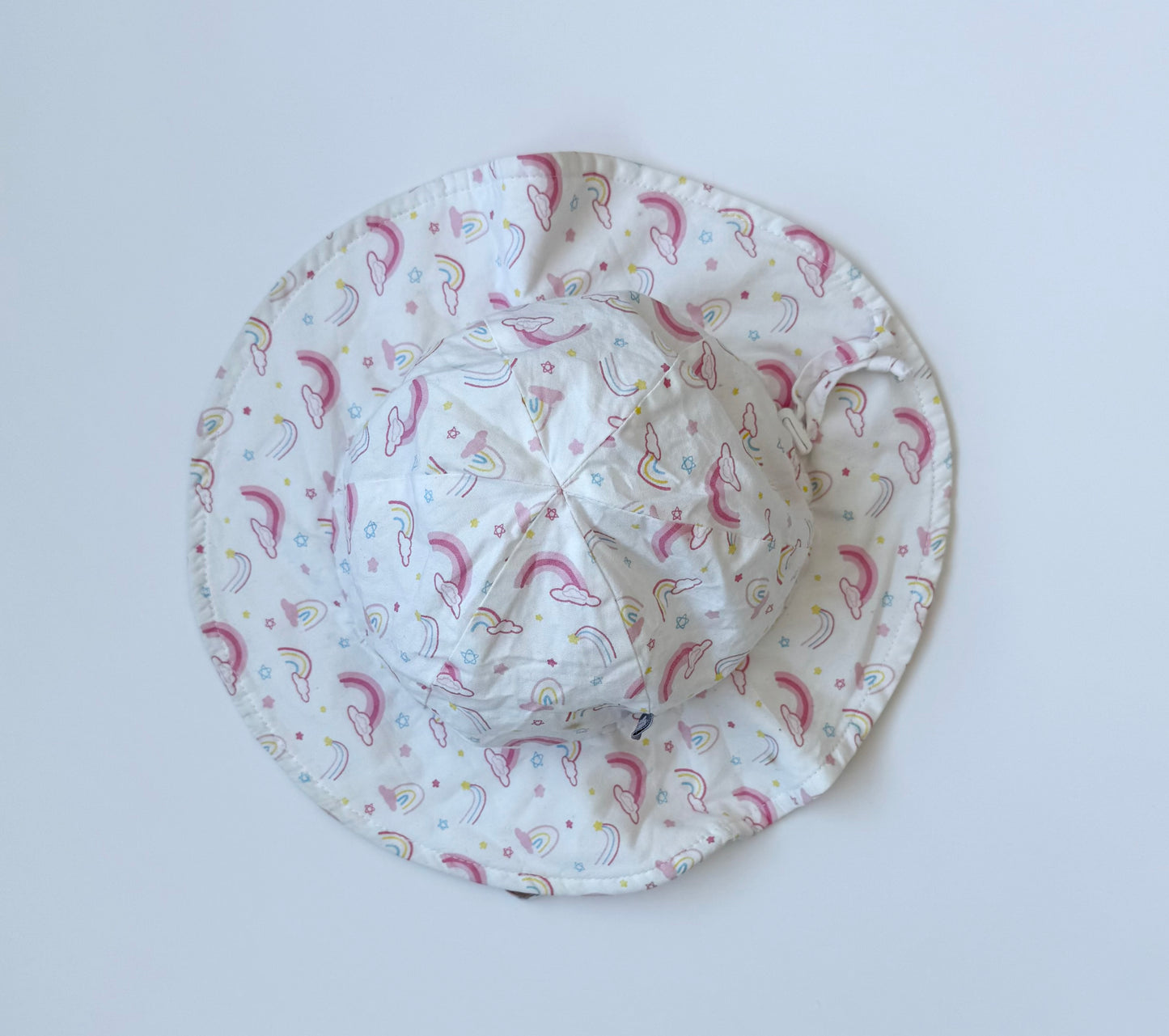 Jan & Jul White Rainbows Sun Hat (6-24 Months - Medium)