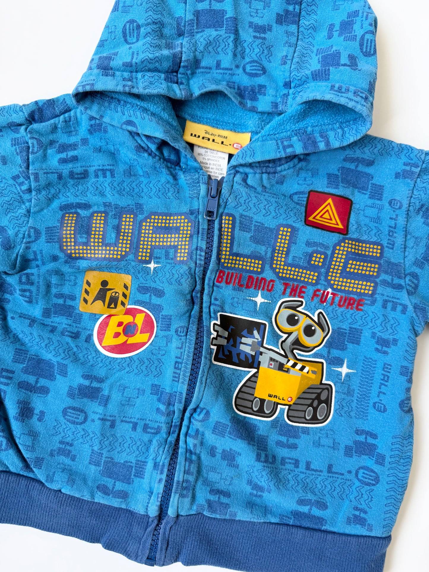 Y2K Disney Pixar Blue Walle Zip Up Hoodie (2T)