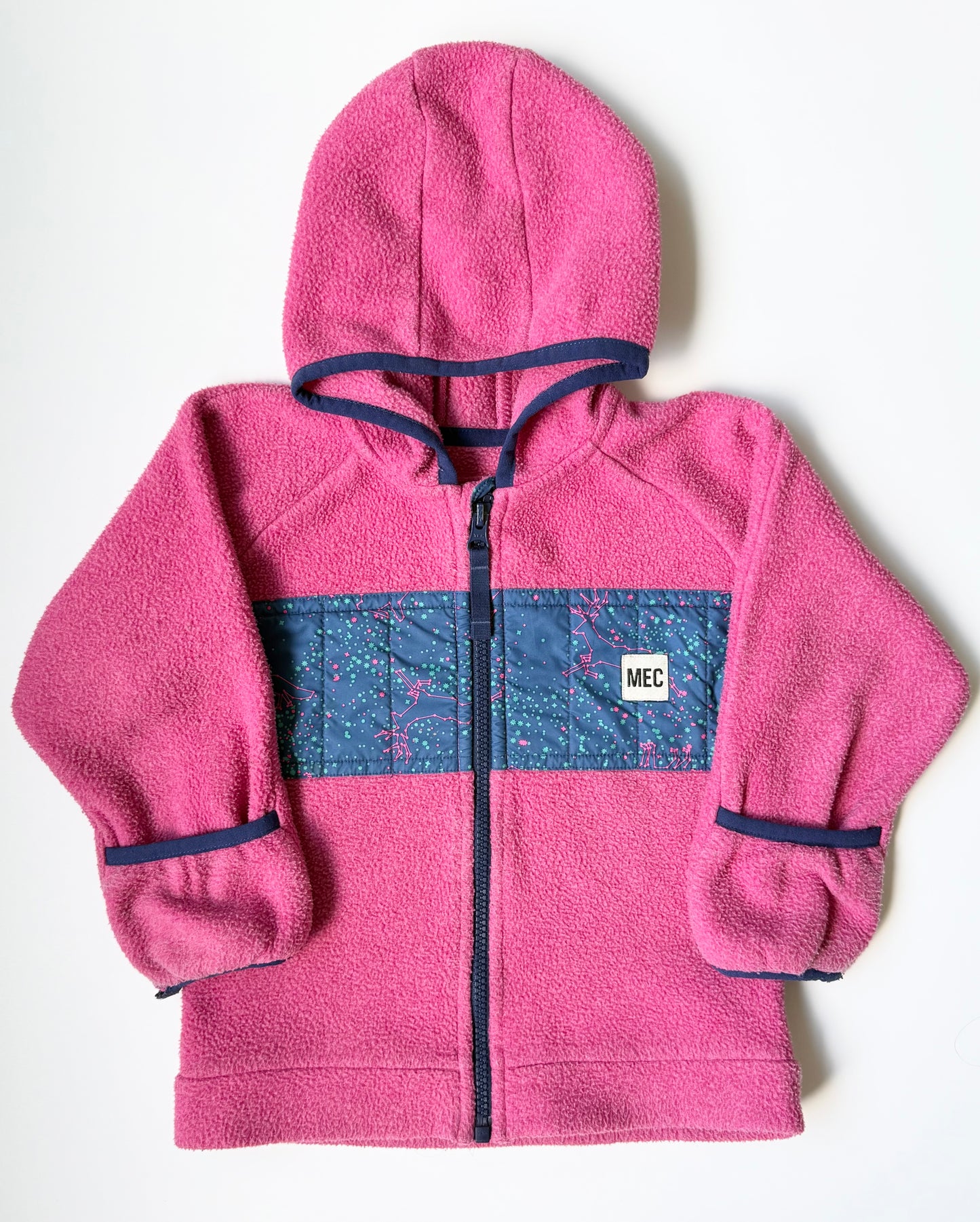 MEC Pink & Blue Constellations Hooded Fleece Zip Up (24 Months)