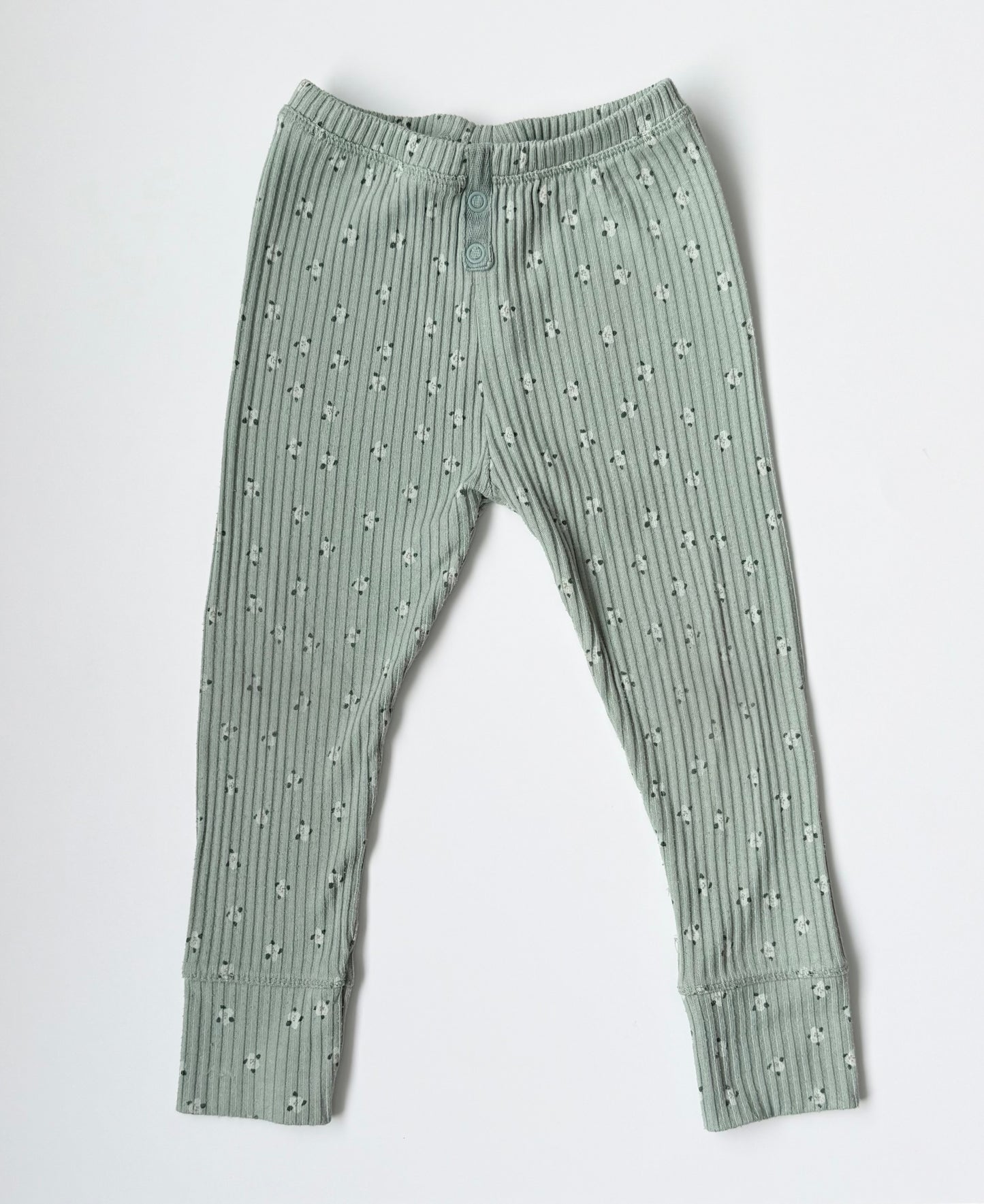 Zara Green Floral Ribbed Leggings (3-4 Years)